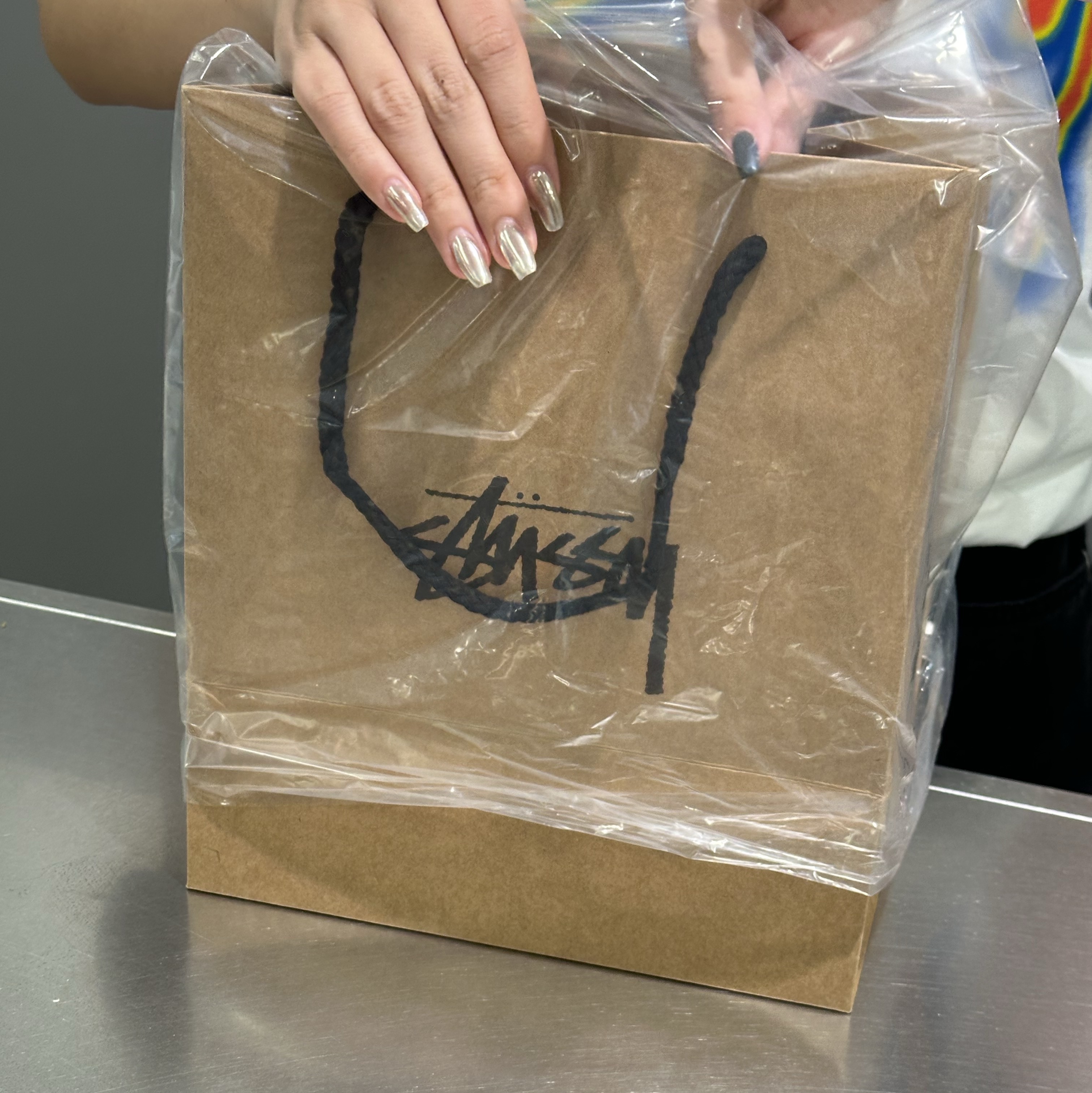 Stussy Tuff Stuff T-Shirt White, Stussy Thermal Stock T-Shirt White 착용 스타일 - 2