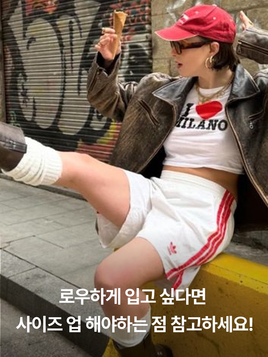 Adidas Graphic Mellow Ride Club Shorts Crew Navy - KR Sizing, (W) Adidas Firebird Shorts Better Scarlet - KR Sizing 착용 스타일 - 6