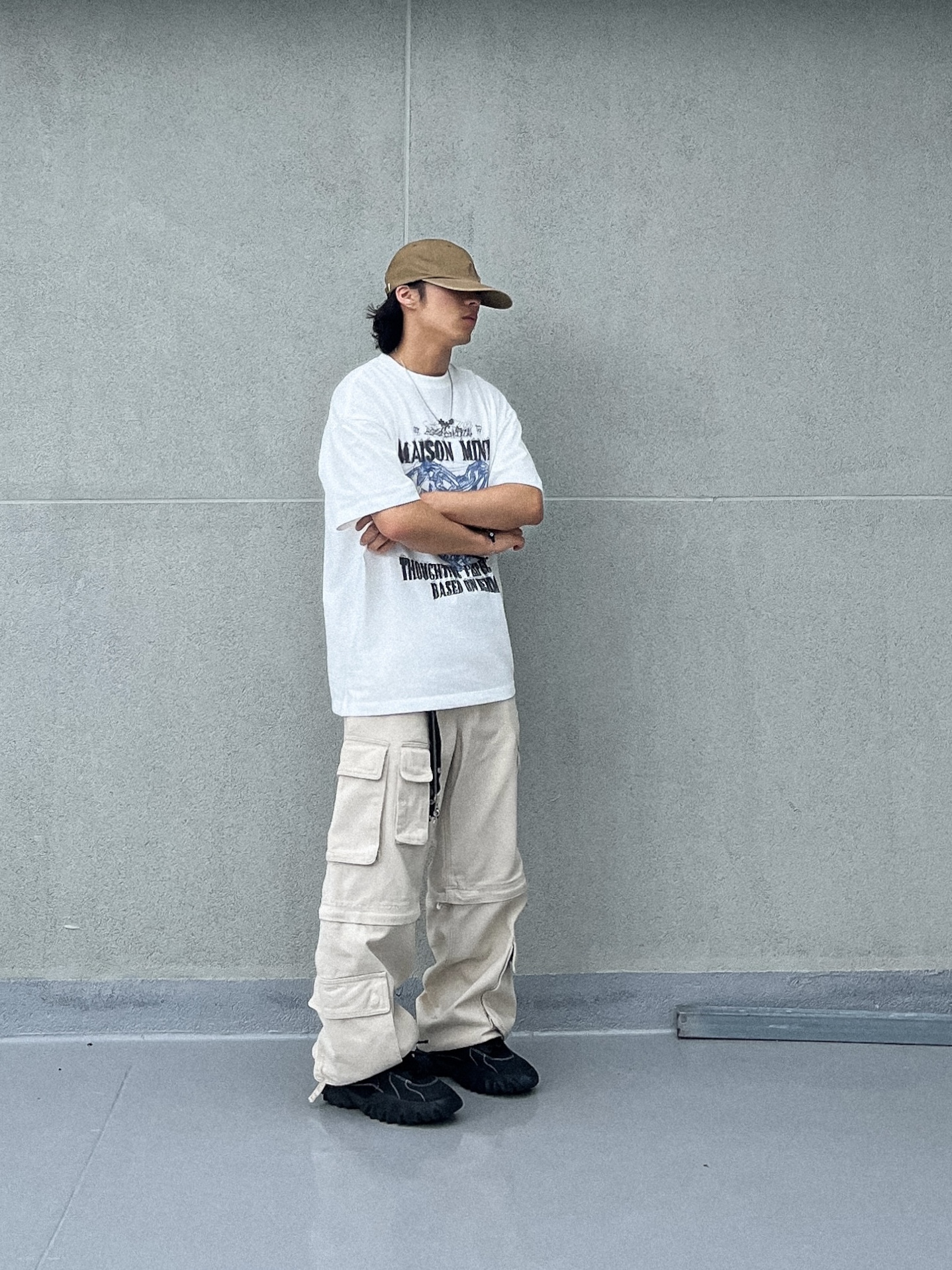 Oakley Factory Team x Brain Dead Chop Saw Black 착용 스타일 - 2