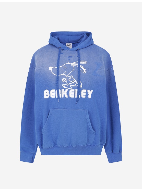 Wild Donkey Berkeley Hoodie Faded Broken Royal 착용 스타일 - 2