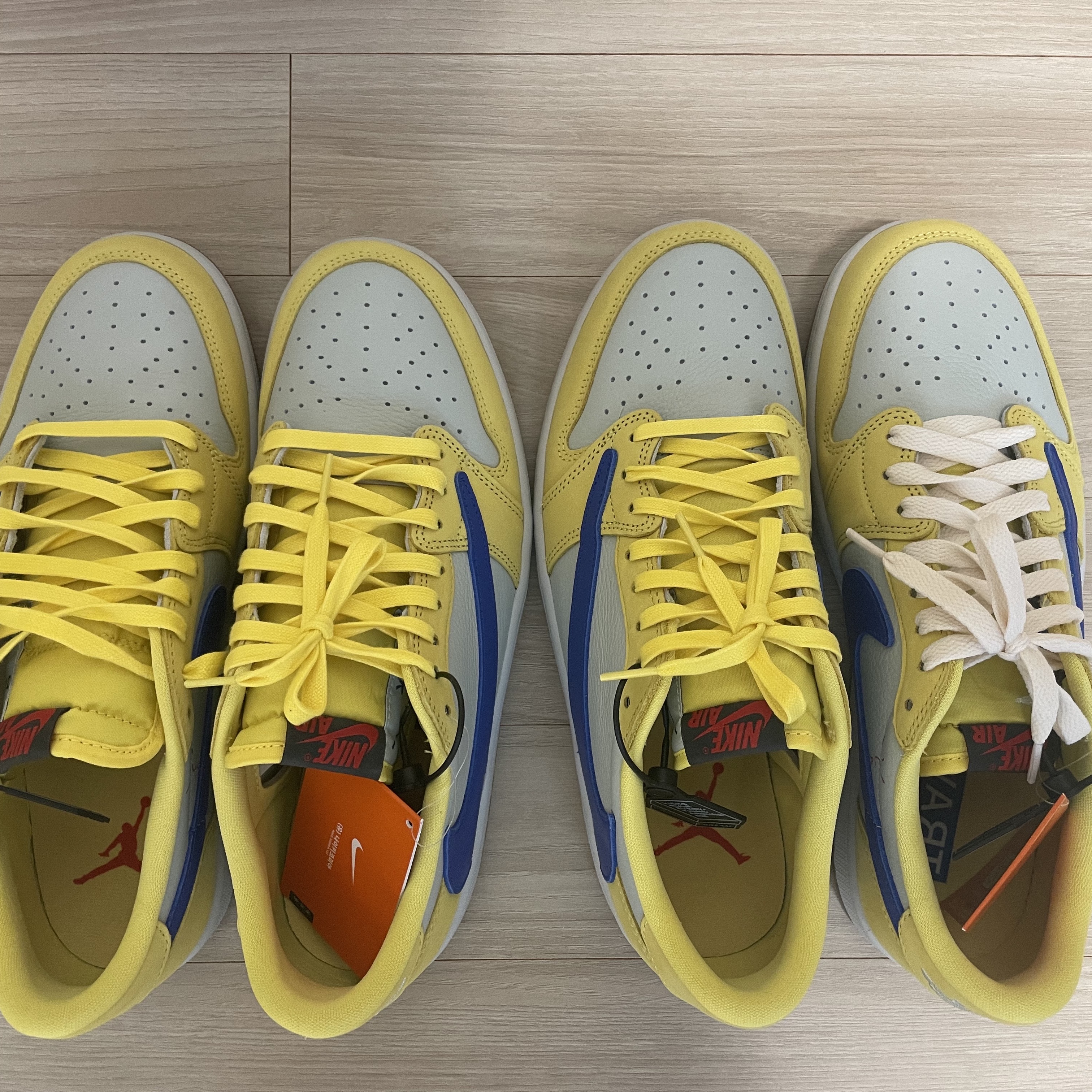 (W) Jordan 1 x Travis Scott Retro Low OG SP Canary 착용 스타일 - 3