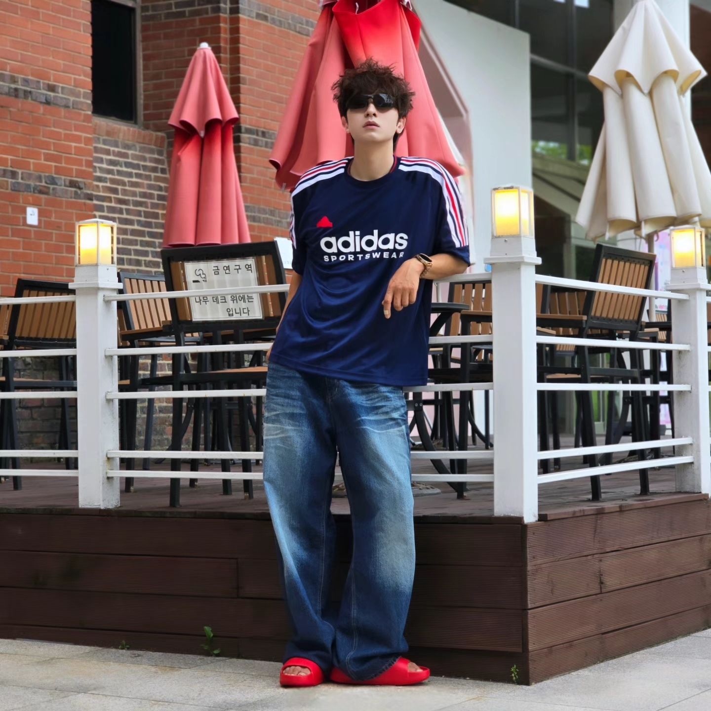 Adidas House of Tiro Nations Pack T-Shirt Team Navy Blue 2 - KR Sizing, Samsung Galaxy Watch6 44mm LTE Silver (Korean Ver.) 착용 스타일 - 1