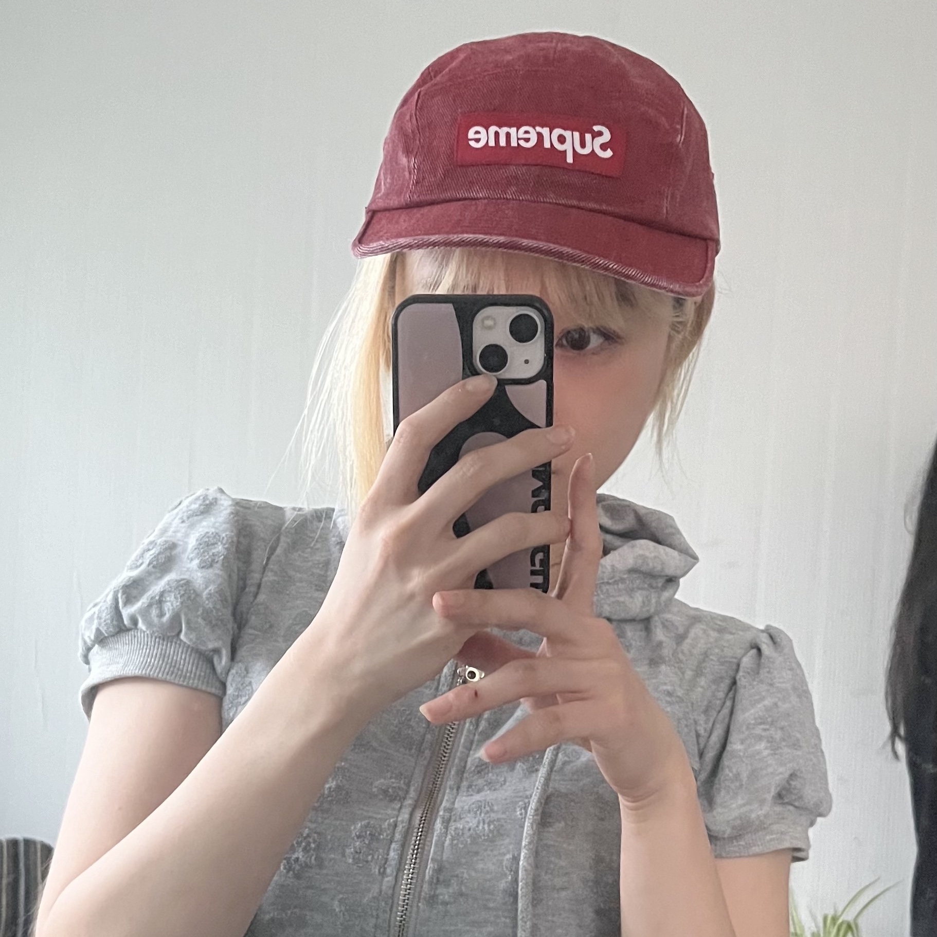 Supreme Coated Denim Camp Cap Red - 24SS 착용 스타일