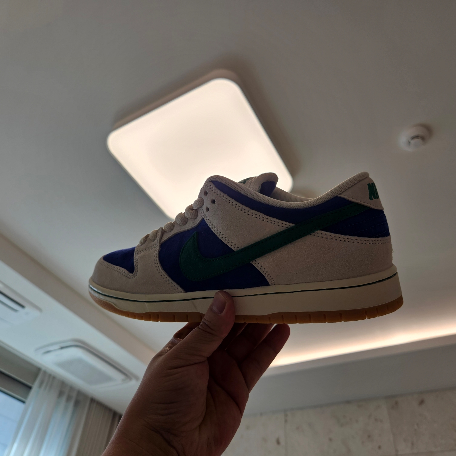Nike SB Dunk Low Pro Phantom and Hyper Royal 착용 스타일