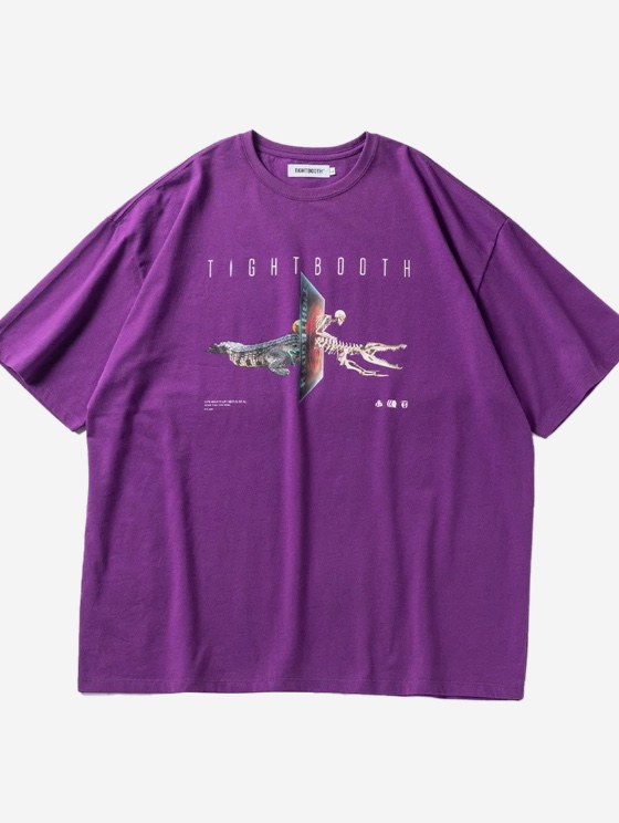 Tightbooth Initialize T-Shirt Purple 착용 스타일 - 3