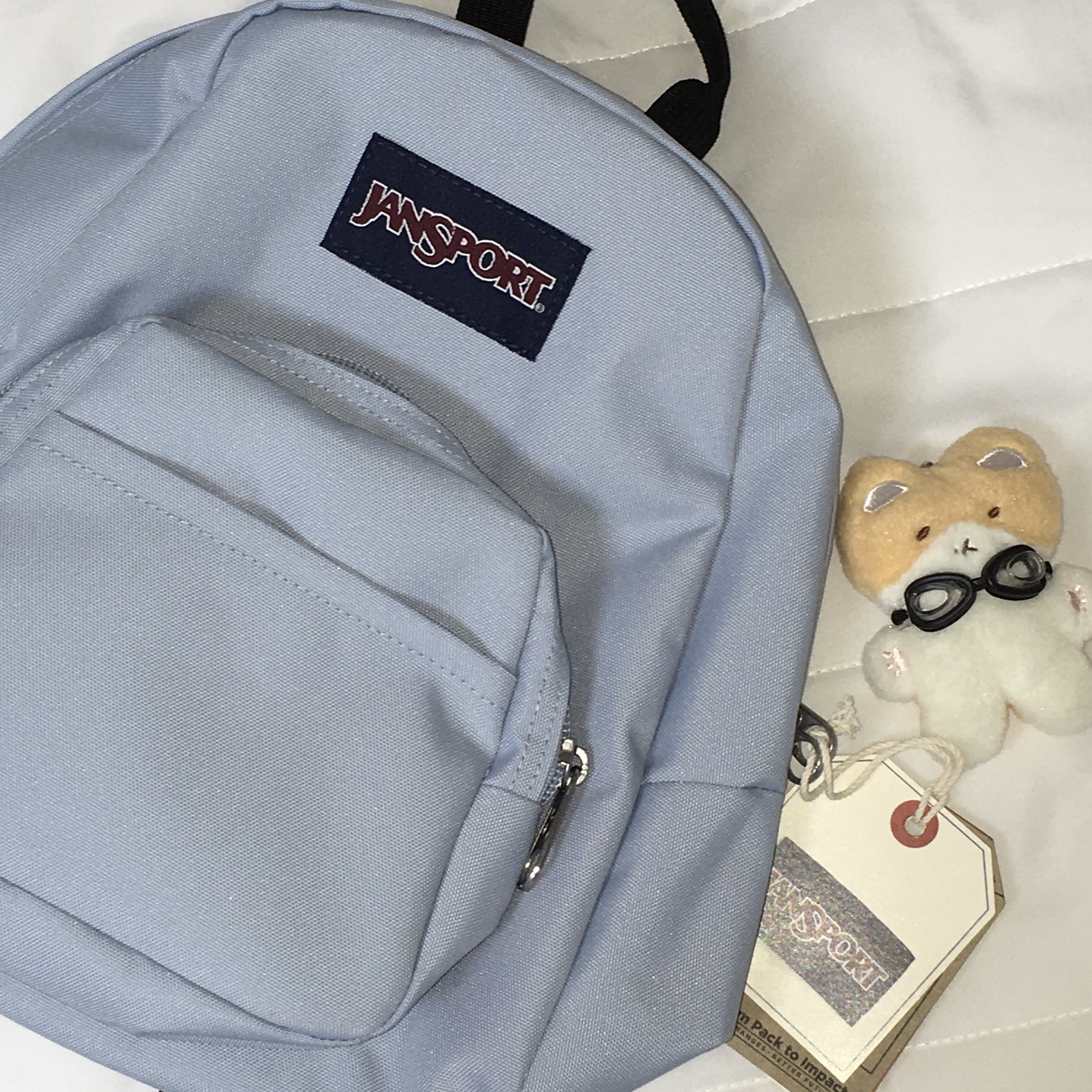 Jansport Half Pint Mini Backpack Blue Dusk 착용 스타일