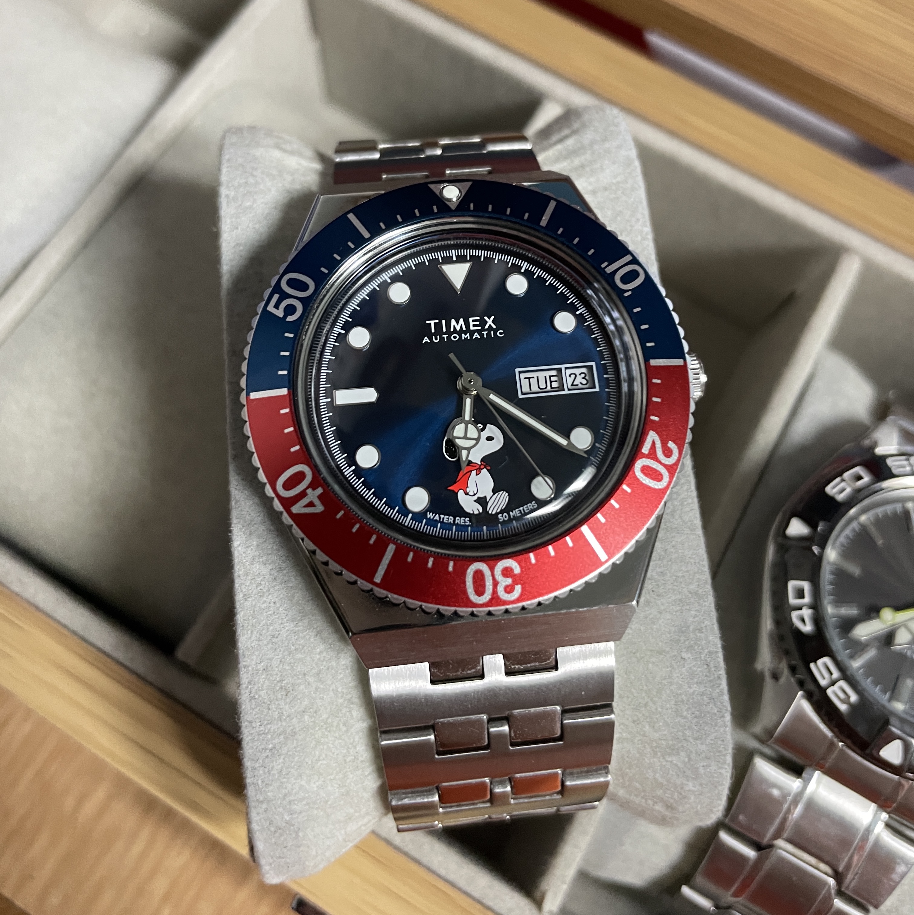 Timex x Peanuts M79 Automatic x  40mm Stainless Steel Bracelet Watch Stainless Steel 착용 스타일