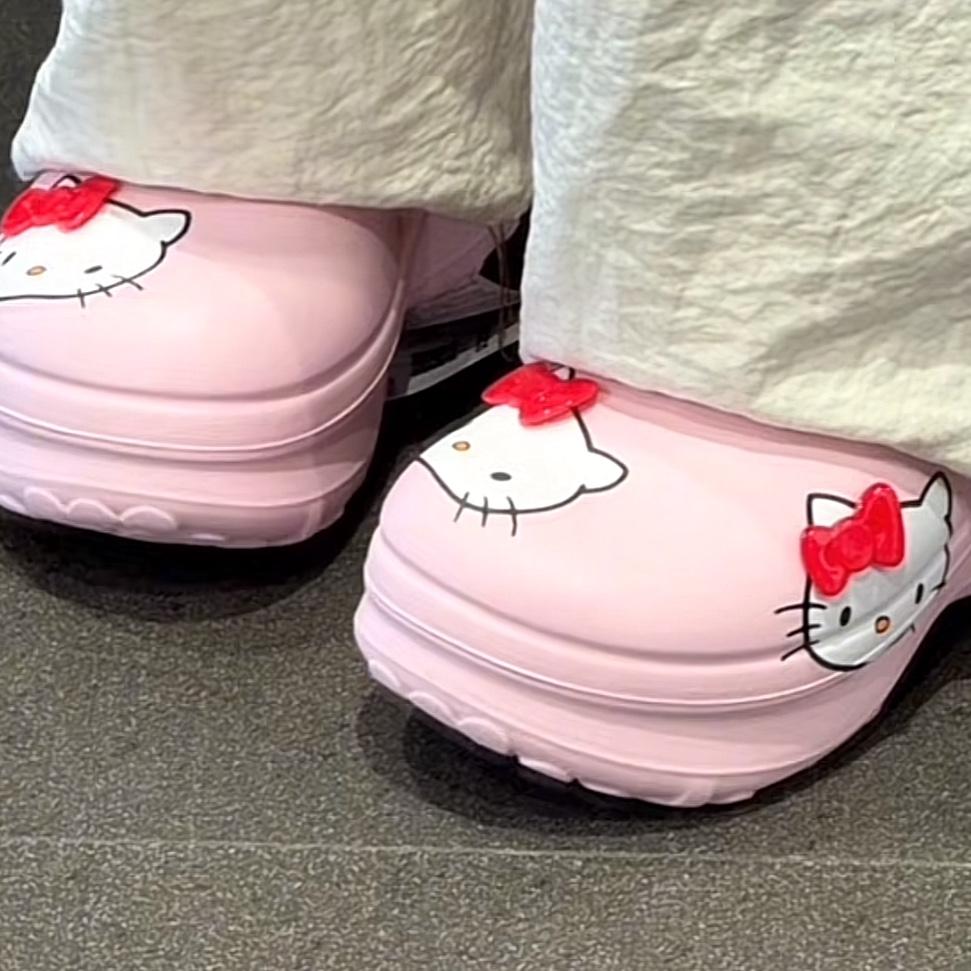 (W) Adidas x Hello Kitty Adifom Stan Smith Mule Clear Pink Red 착용 스타일