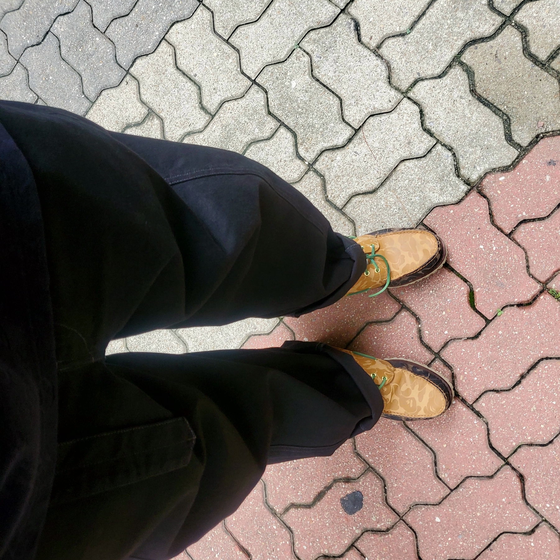 Lemaire Twisted Belted Pants Denim Black, Timberland x BAPE Authentic 3-Eye Lug Wheat - Wide 착용 스타일 - 1