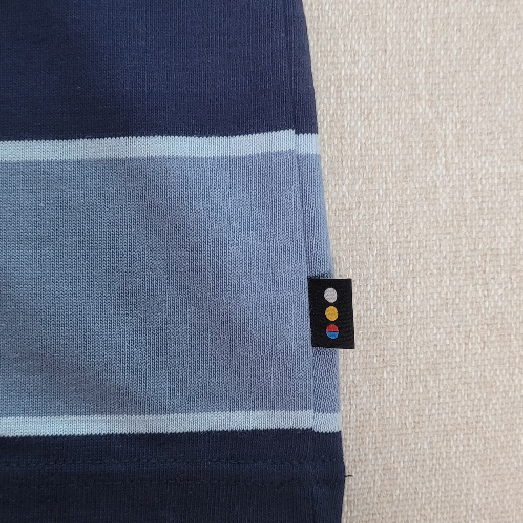 IAB Studio Striped T-Shirt Blue White 착용 스타일 - 3