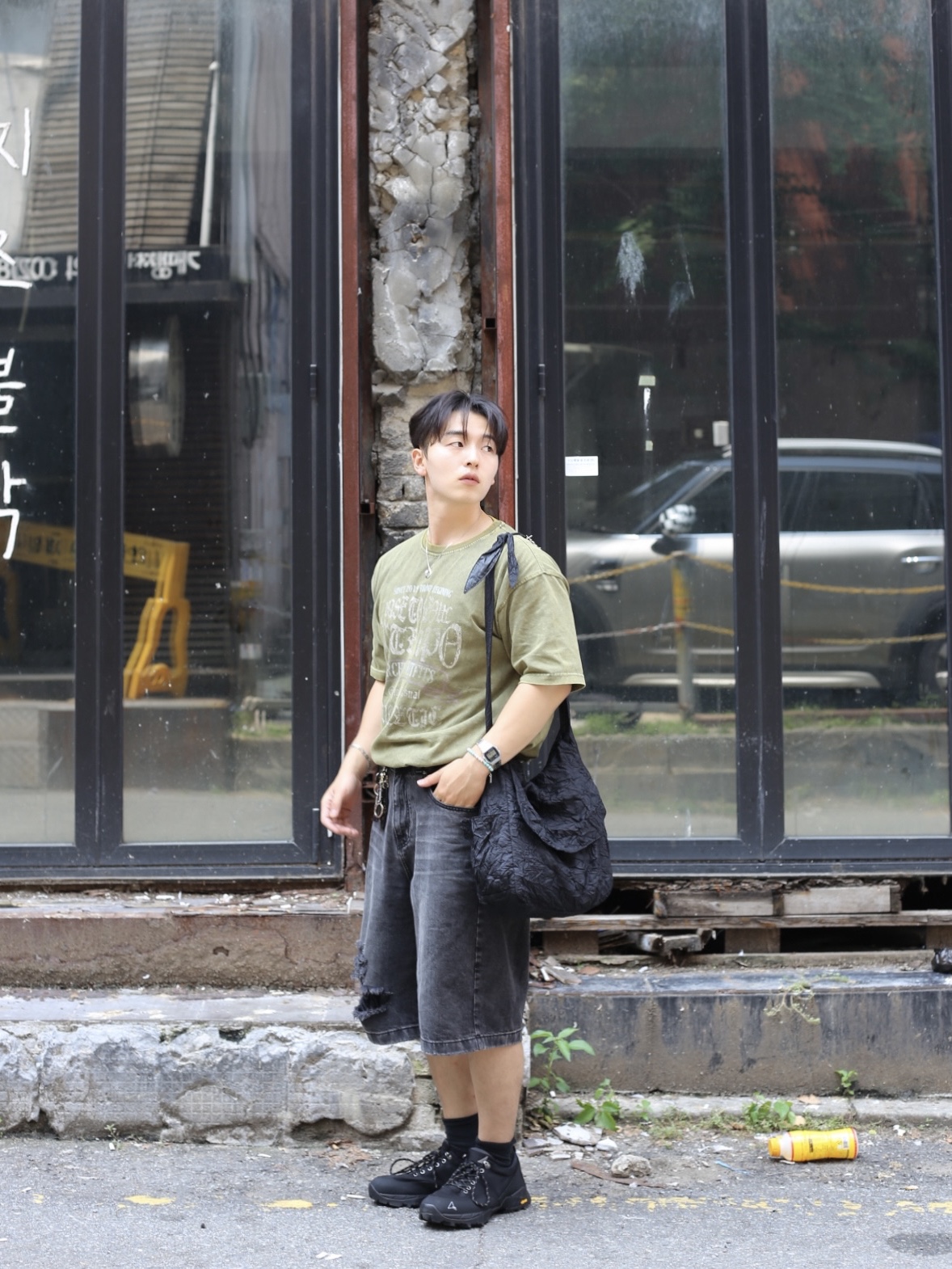 Roa Hiking Neal Black, Casio A-158WA-1 착용 스타일 - 1
