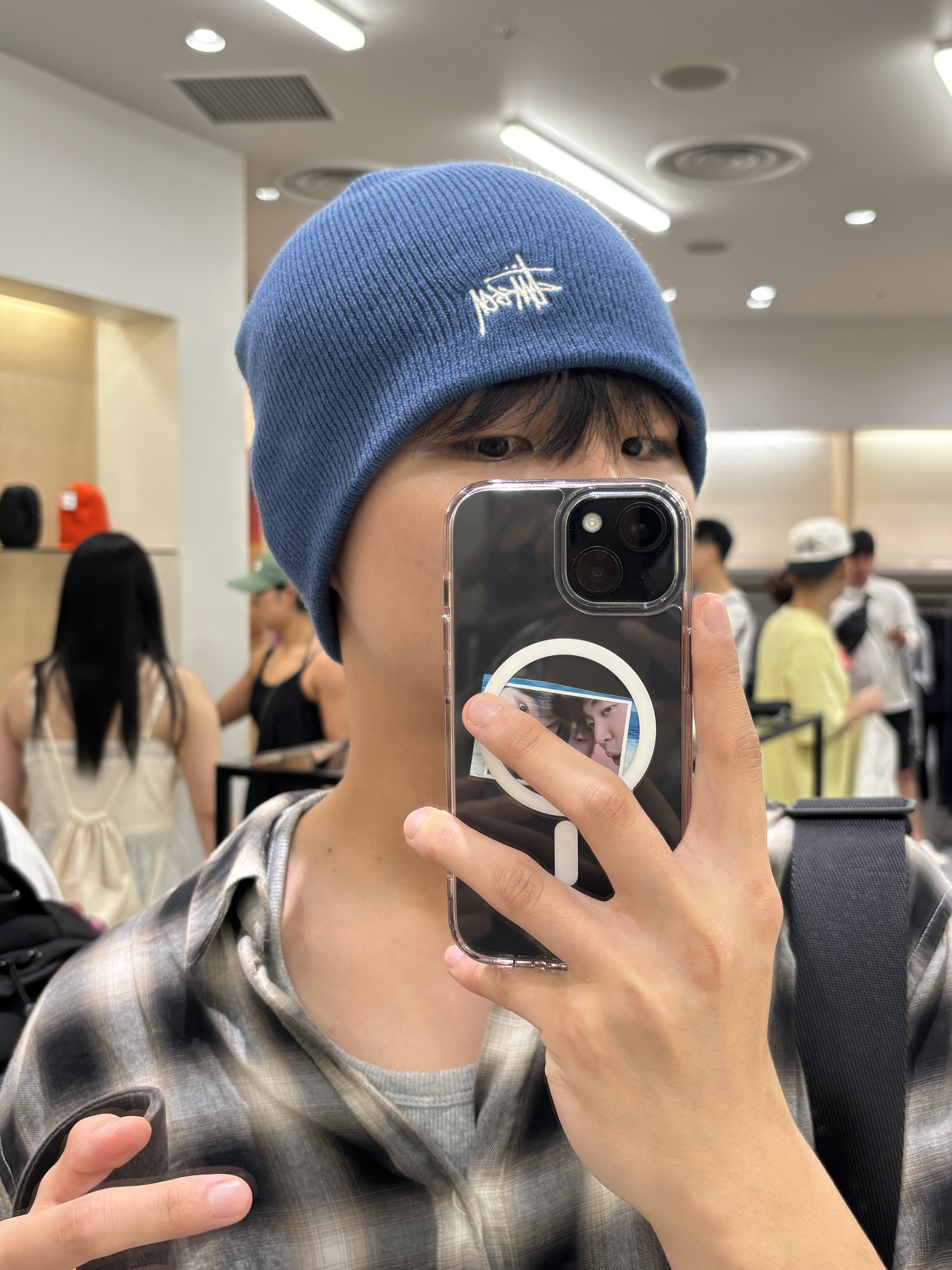 Stussy Basic Skullcap Beanie Indigo 착용 스타일