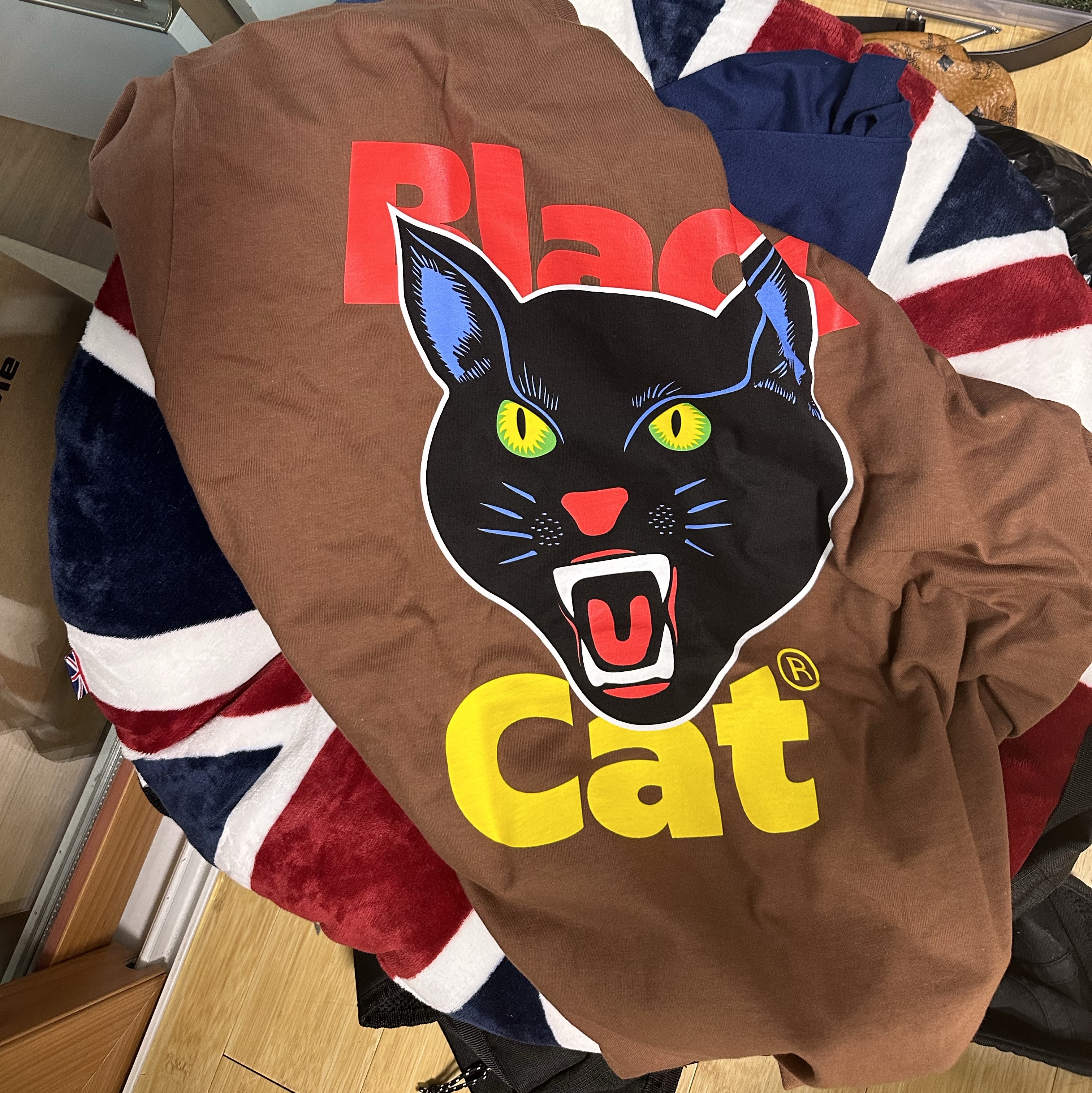 Supreme Black Cat T-Shirt Brown - 24SS 착용 스타일
