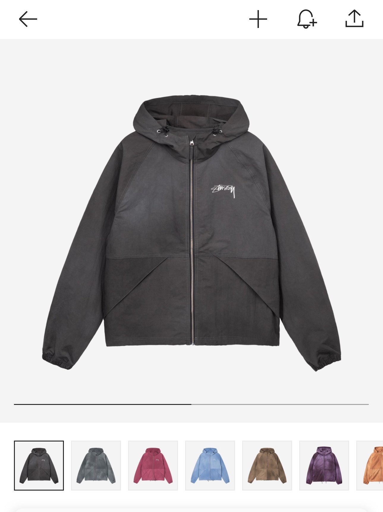 Stussy Wave Dye Beach Shell Jacket Black 착용 스타일 - 2