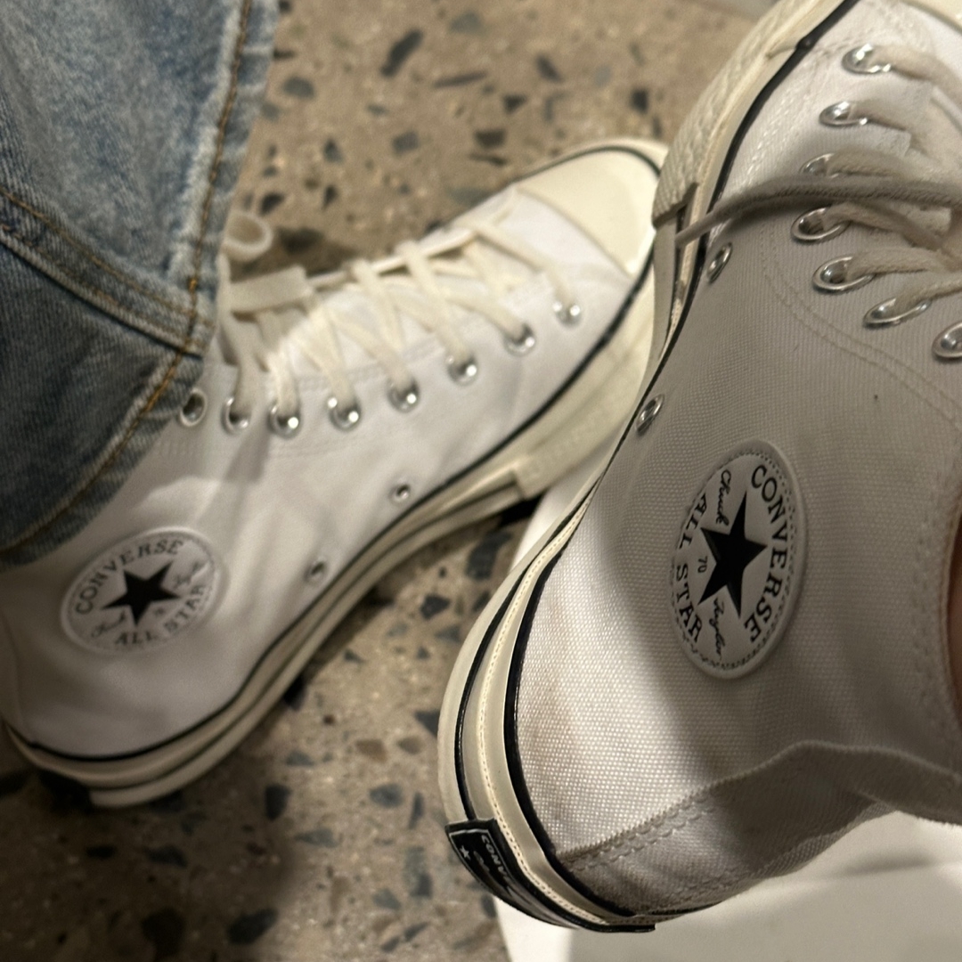 Converse Chuck 70 Black Pinstripe White 착용 스타일