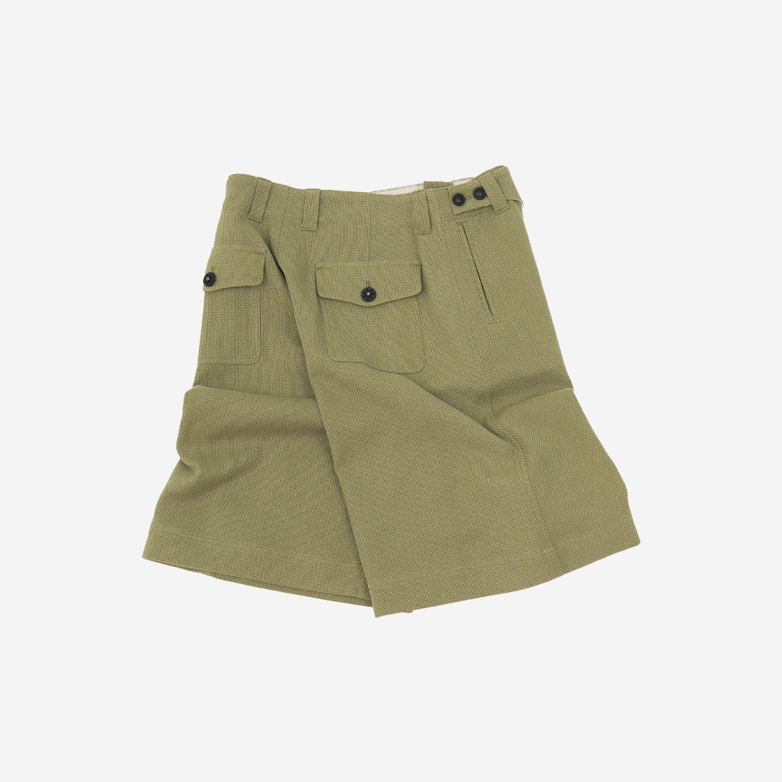 자고류 레더 버튼 플라켓 버뮤다 카키(Jagoryu Leather Button Placket Bermuda Khaki) - 2