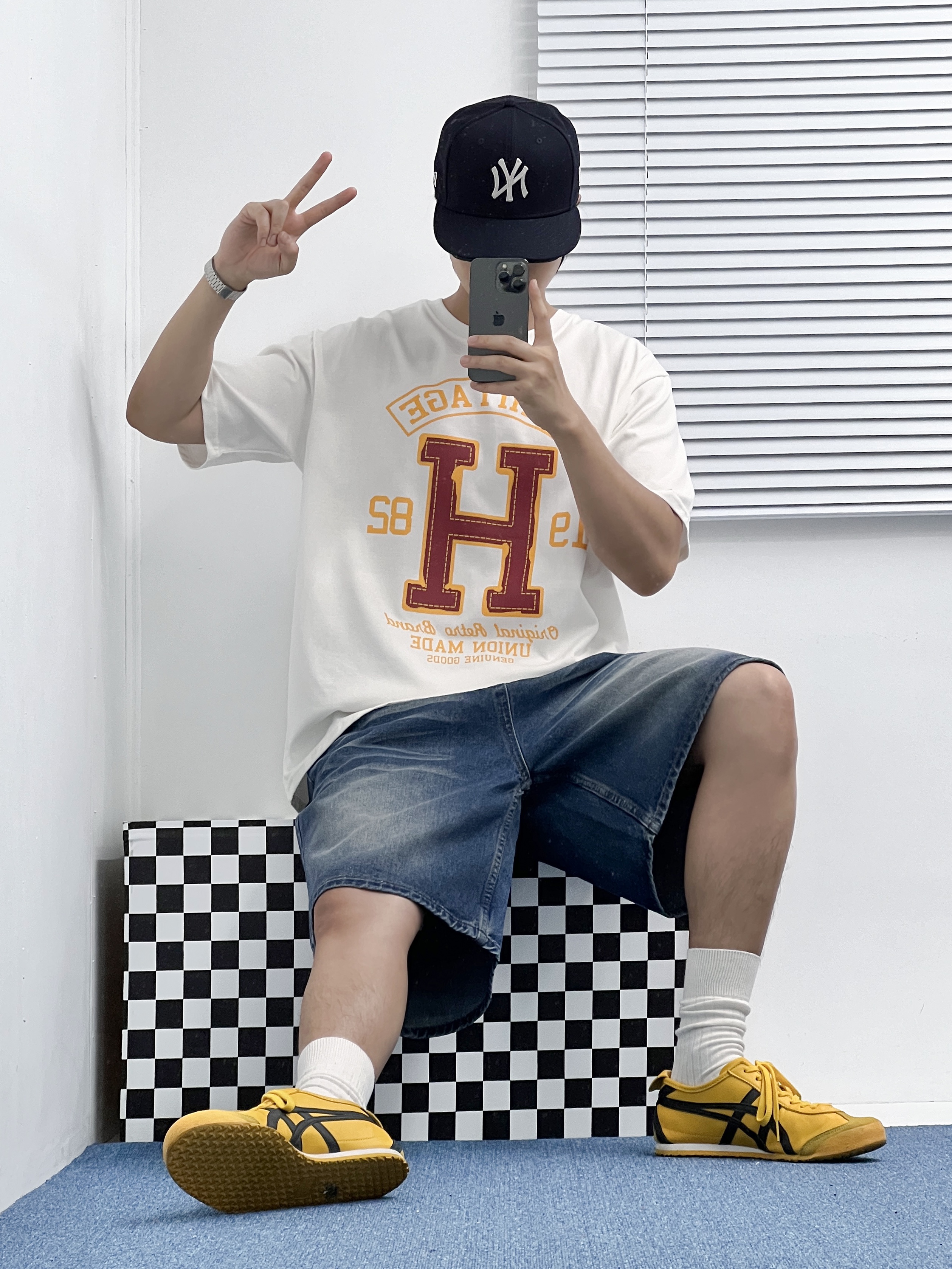 Onitsuka Tiger Mexico 66 Yellow Black, Thisisneverthat x New Era x MLB New York Yankees 59Fifty Classic Navy 착용 스타일 - 1