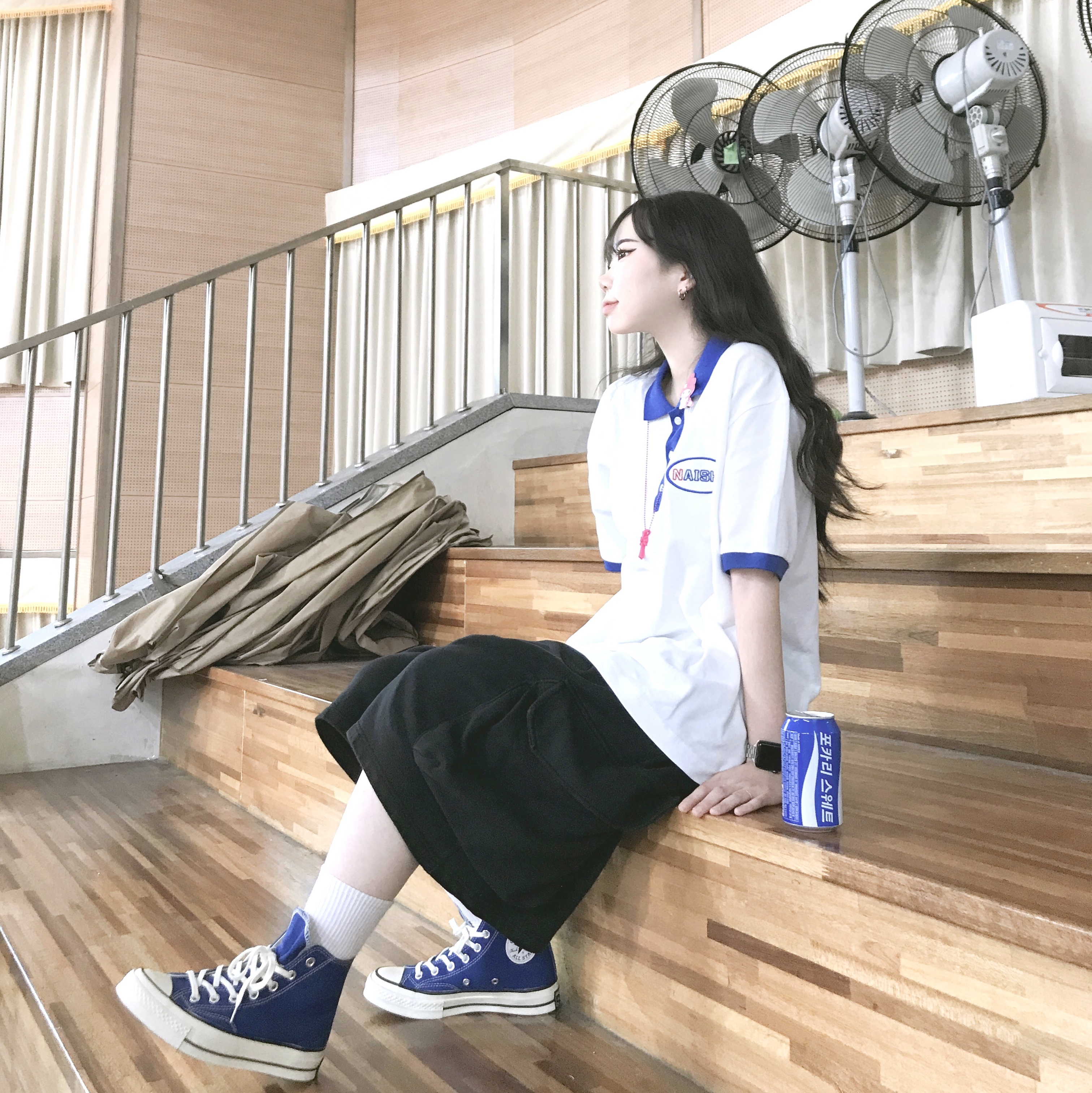 Converse Chuck 70 High Rush Blue 착용 스타일
