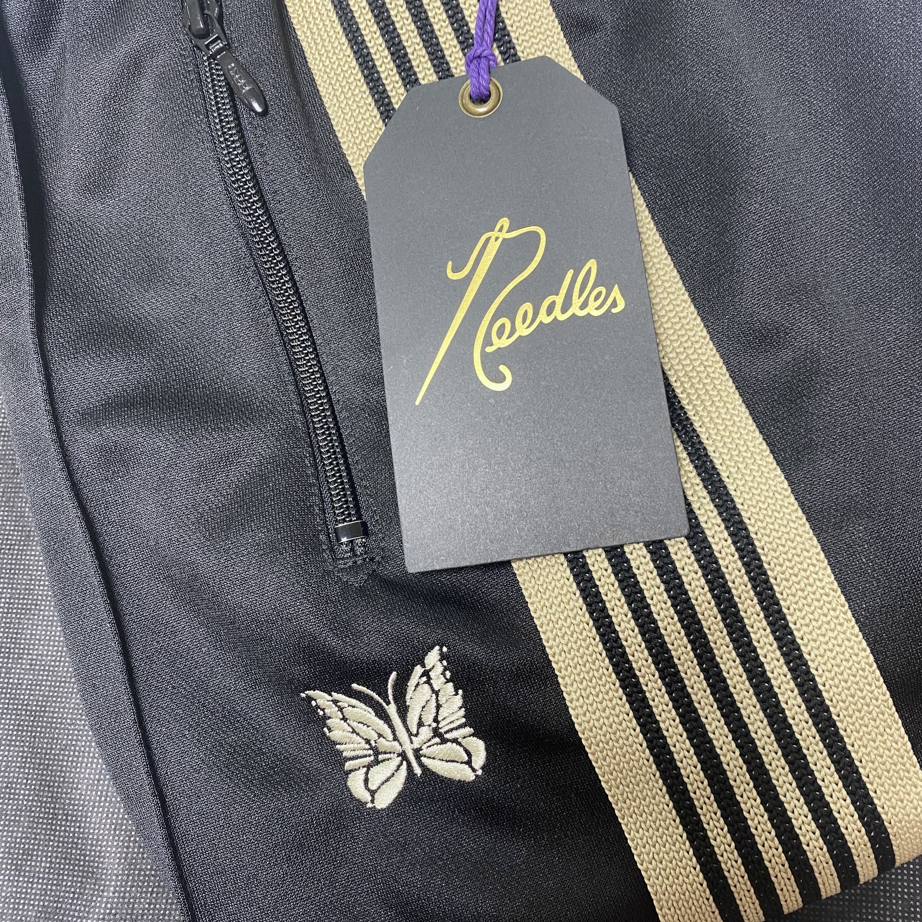 Needles x LHP Track Pants Poly Smooth Black 착용 스타일