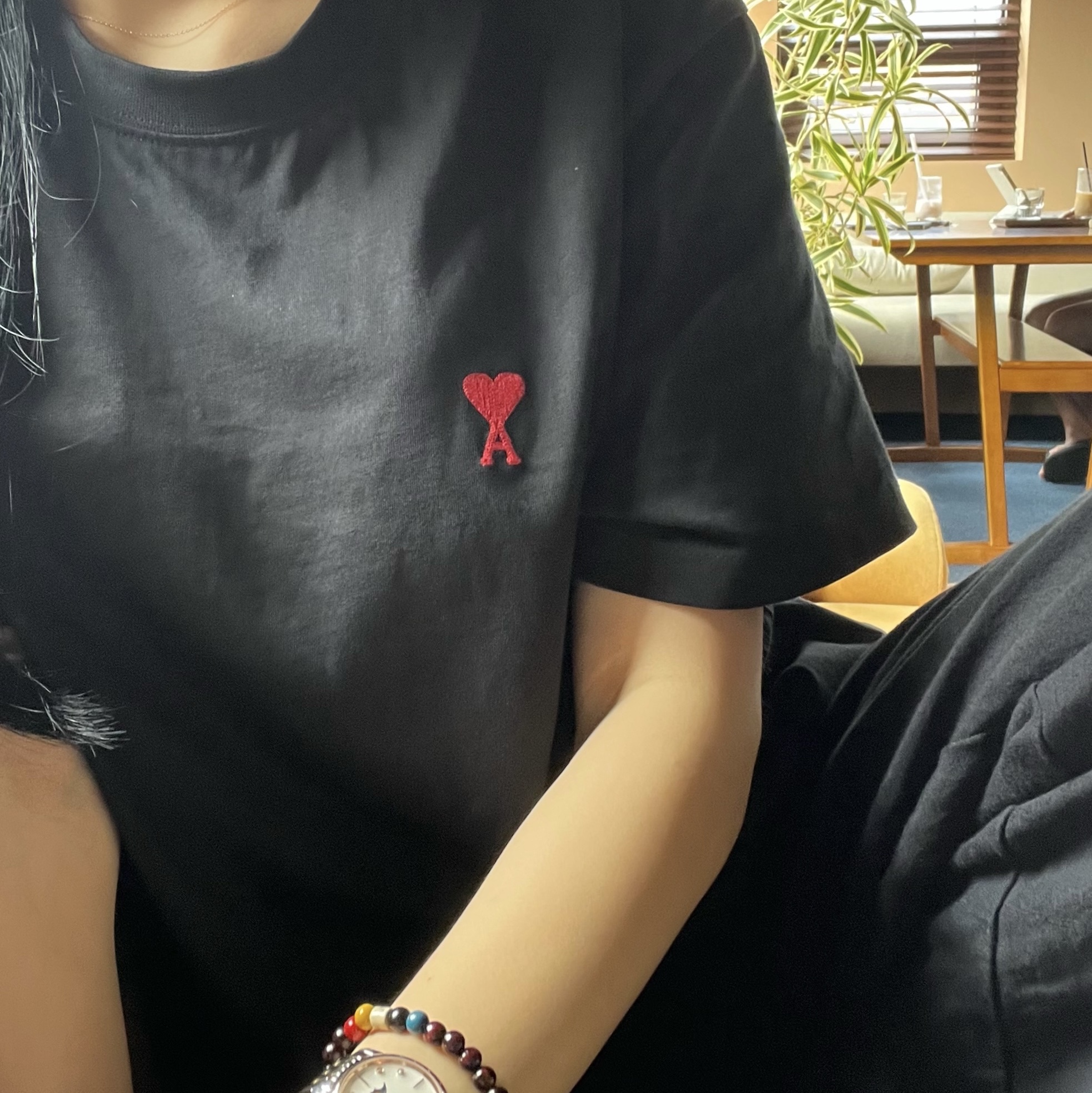 AMI de Coeur T-Shirt Black 착용 스타일