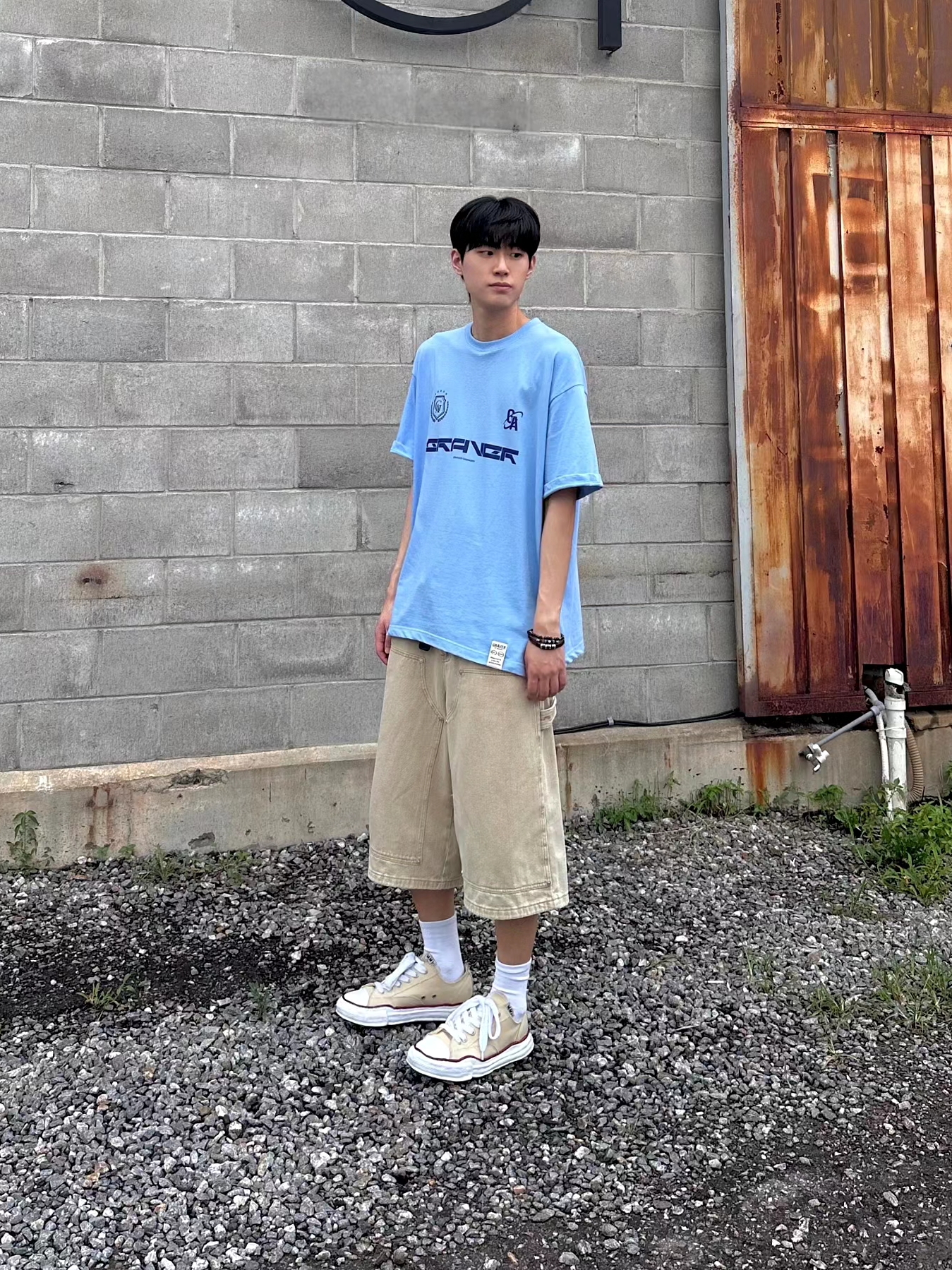 Maison Mihara Yasuhiro Peterson OG Sole Canvas Low-top Sneakers Natural 착용 스타일 - 1