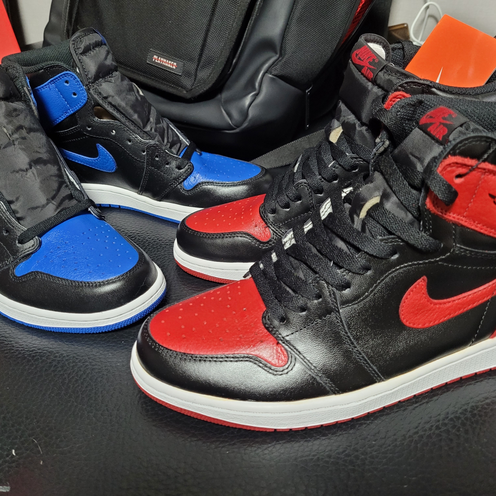 Jordan 1 Retro Royal 2017, Jordan 1 Retro High OG Bred Banned 2016 착용 스타일 - 1