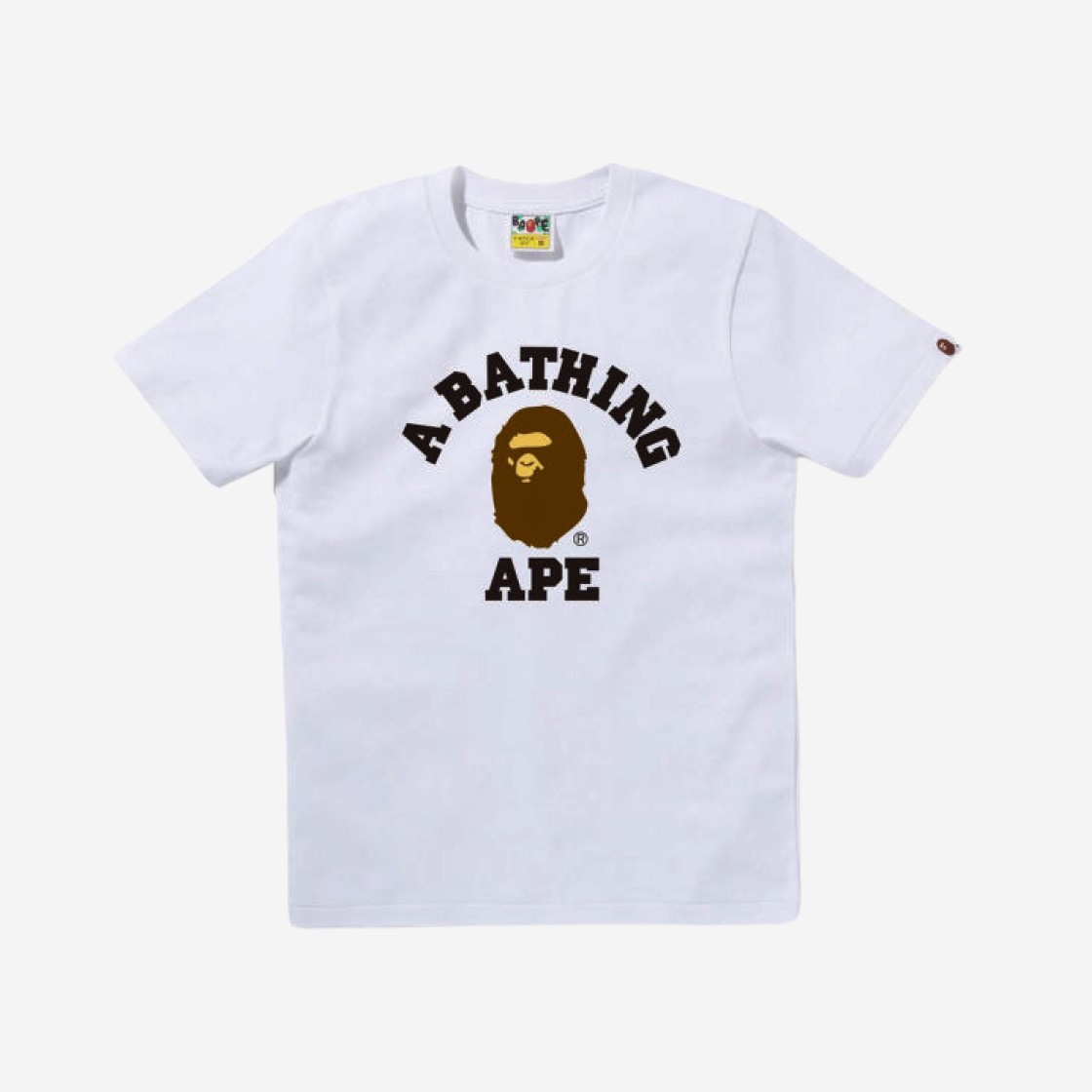 (W) BAPE College T-Shirt White 상세 이미지 1