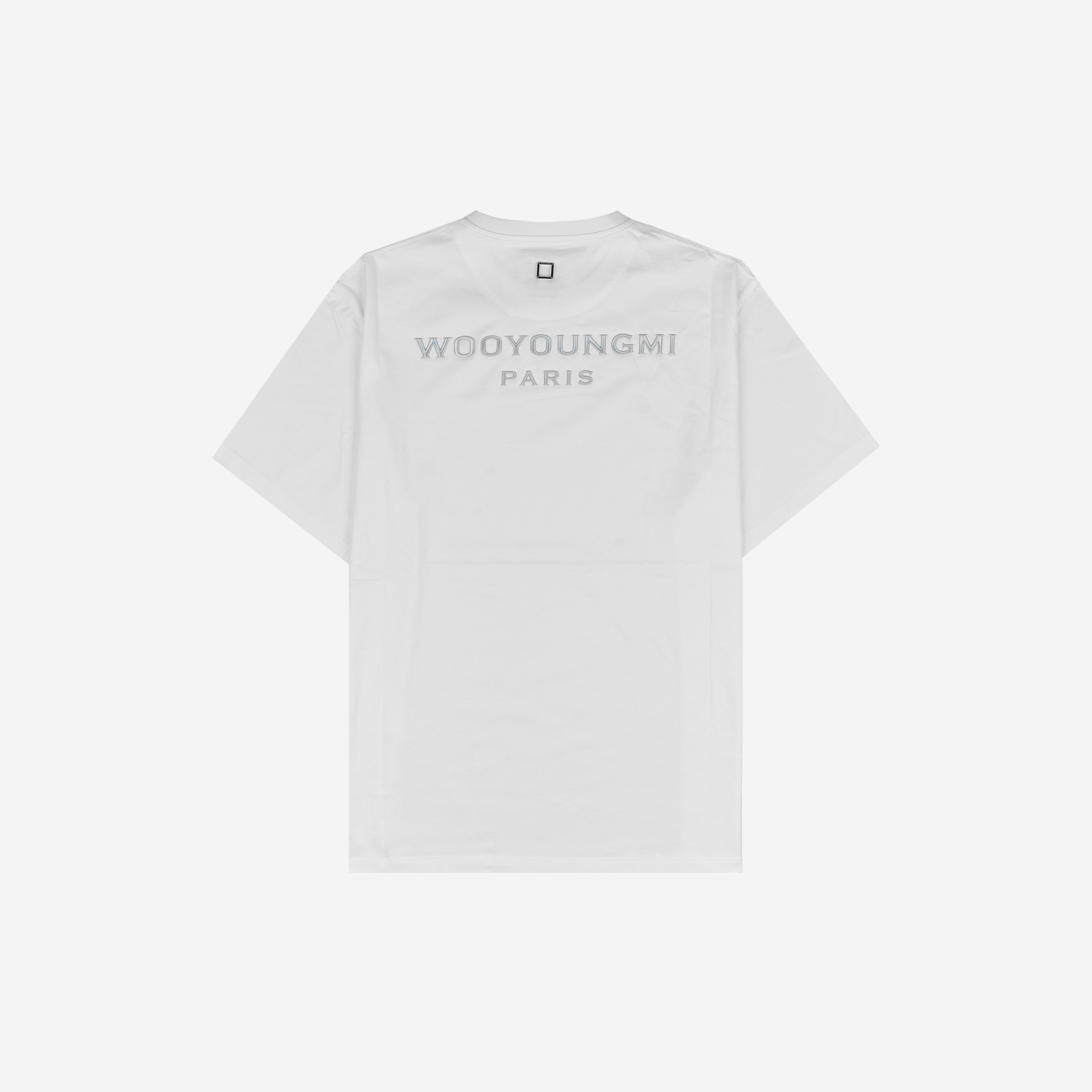 Wooyoungmi Metallic Embossed Back Logo T-Shirt White - 24SS