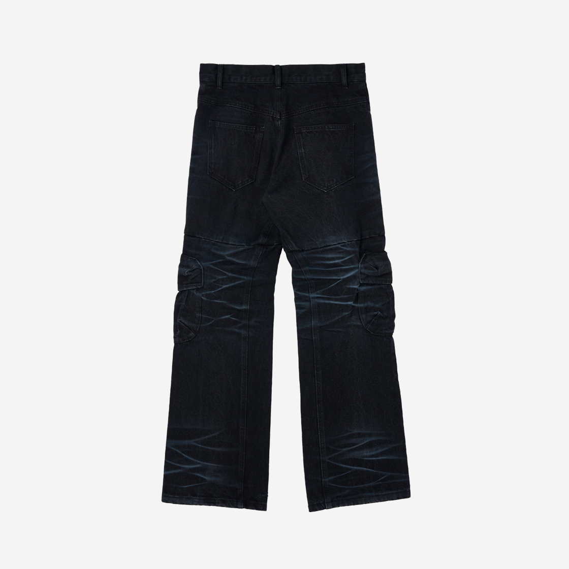 에크라손 카고포켓 데님팬츠 워시드 블랙(Ecrzn Oval Pocket Denim Pants Washed Black) - 2