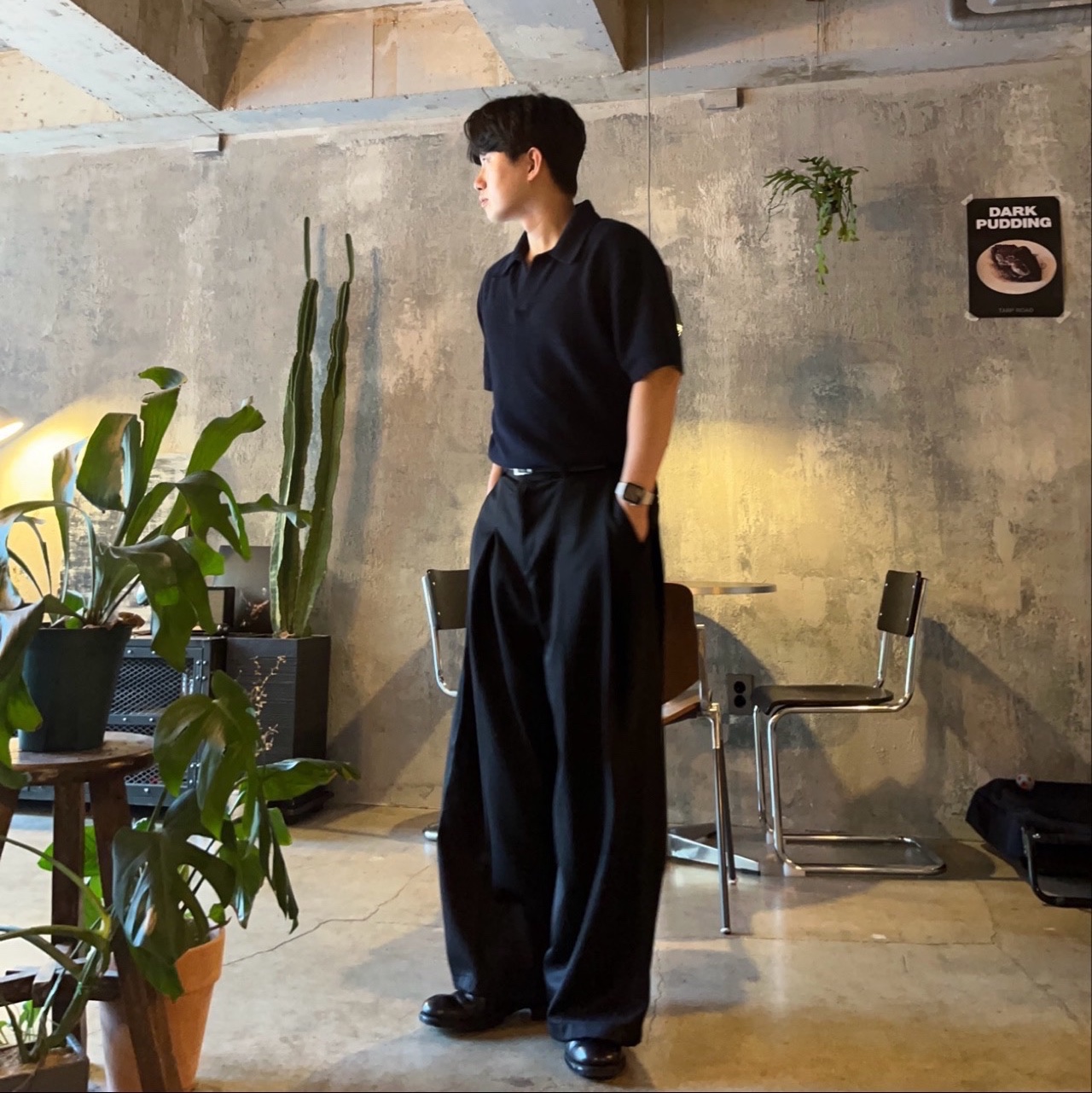 Guidi 992X Horse Full Grain Leather Derby Black 착용 스타일 - 1