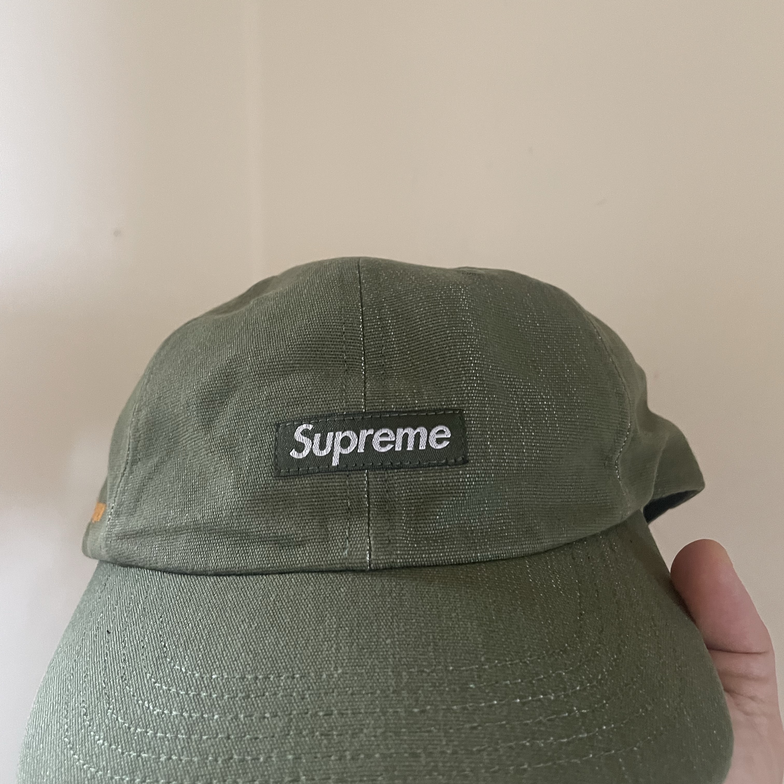 Supreme Cordura Denim Small Box 6-Panel Green - 24SS 착용 스타일