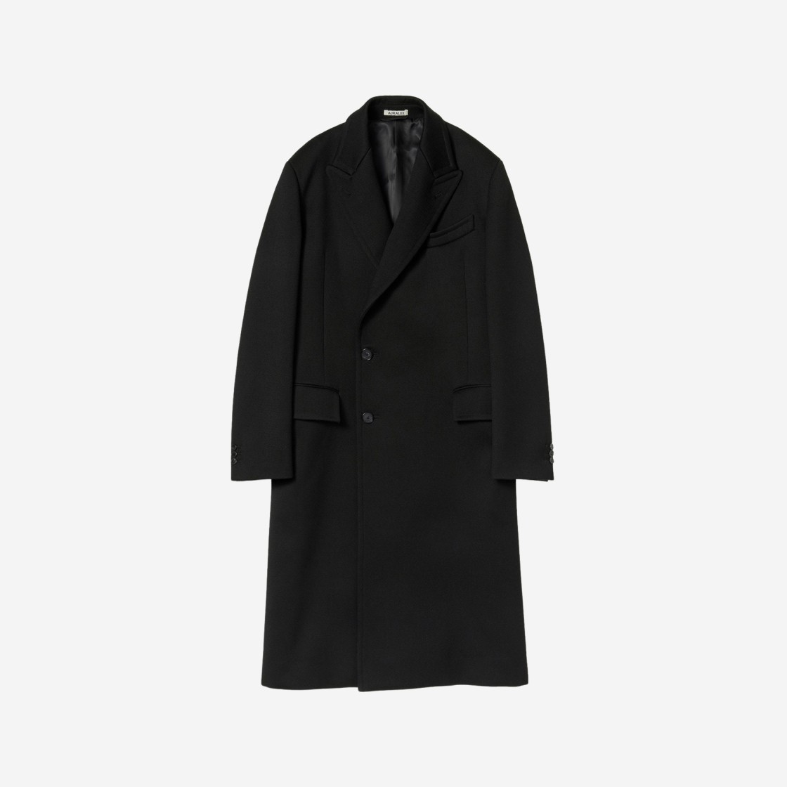 (W) Auralee Cashemere Wool Mosser Soutien Collar Coat Black 상세 이미지 1