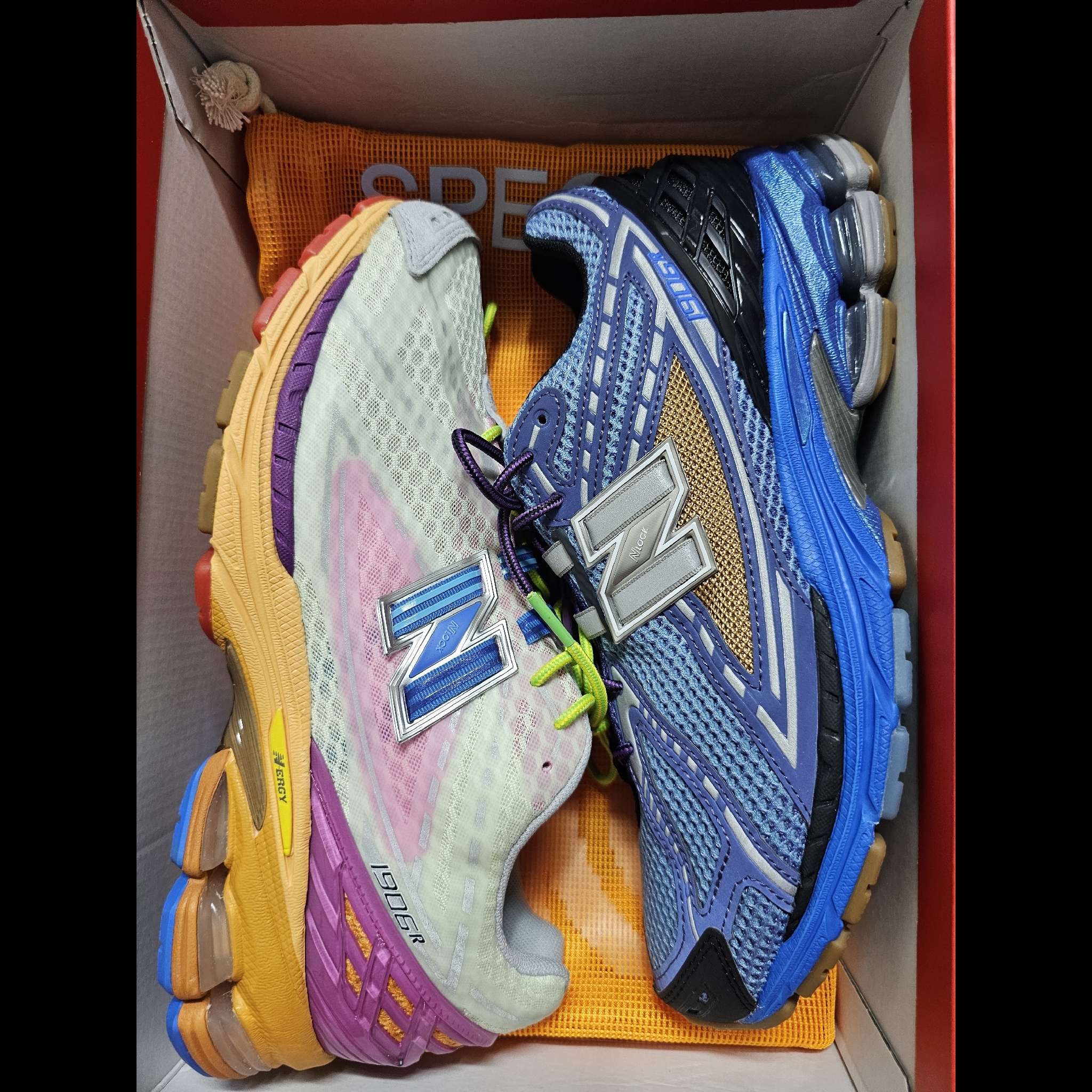 New Balance x Action Bronson 1906R Rosewater Green Pink, New Balance x Action Bronson 1906R Medusa Azul Blue Black 착용 스타일
