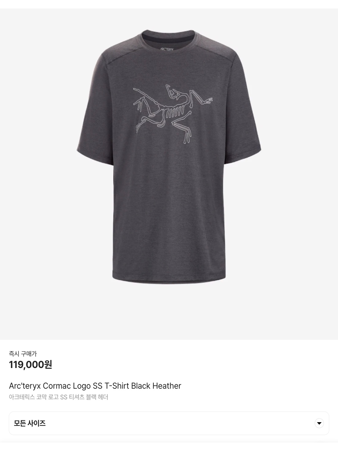 Arc'teryx Cormac Logo SS T-Shirt Black Heather, Arc'teryx Arc'word Logo SS T-Shirt Forage 착용 스타일 - 6