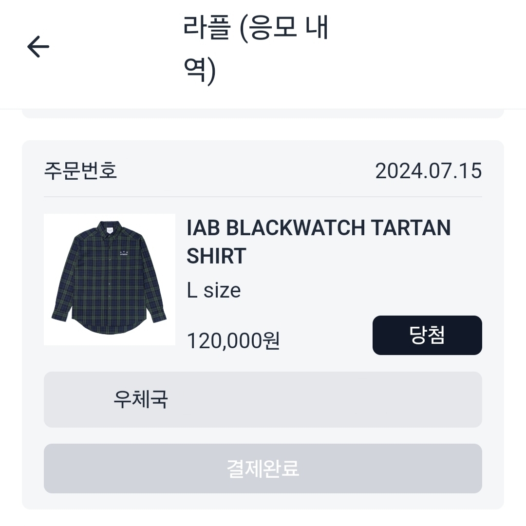 IAB Studio Blackwatch Tartan Shirt Blue Green 착용 스타일 - 2