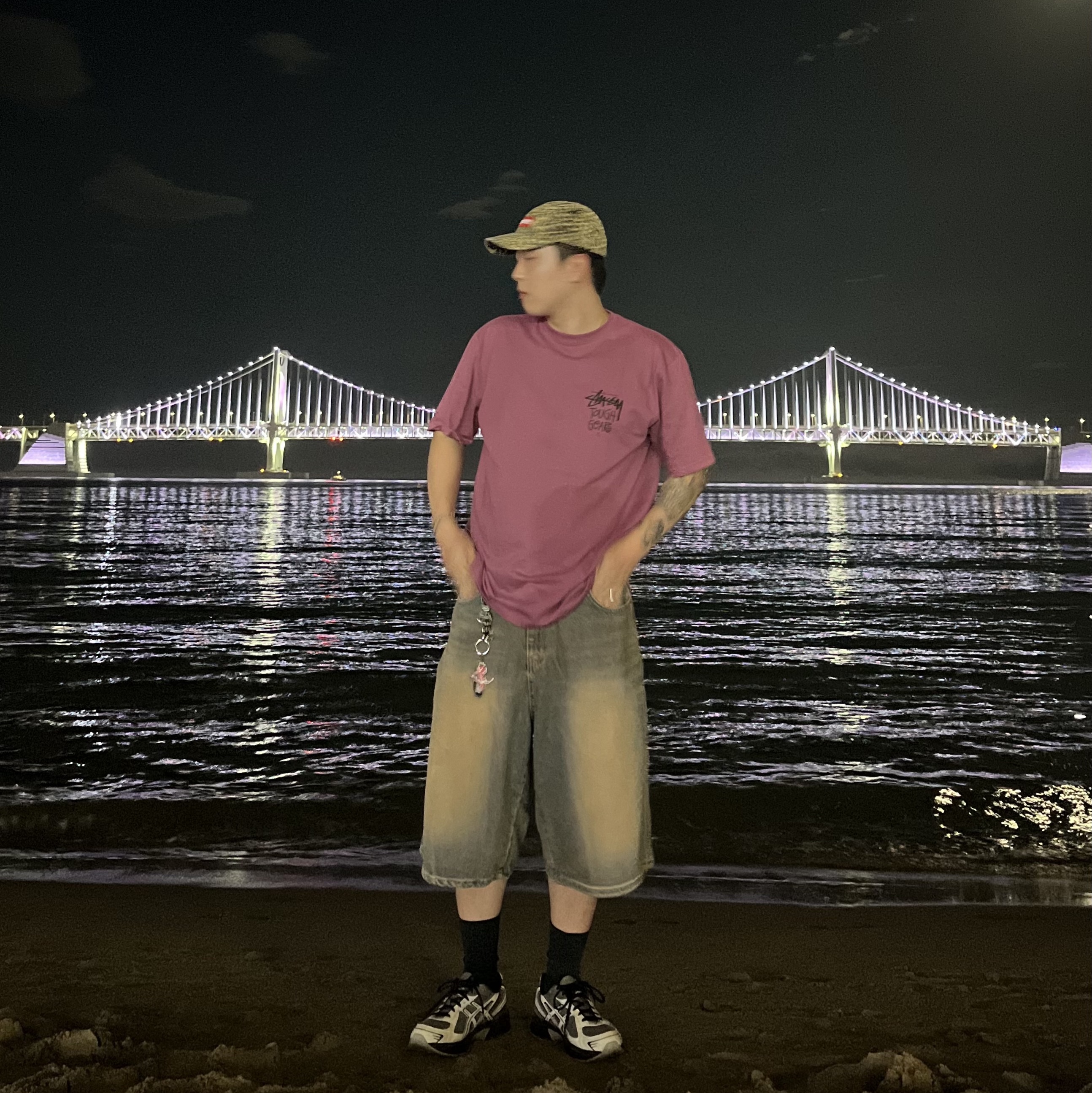 Supreme Washed Chino Twill Camp Cap Leopard - 23FW, Stussy Tough Gear T-Shirt Berry 착용 스타일