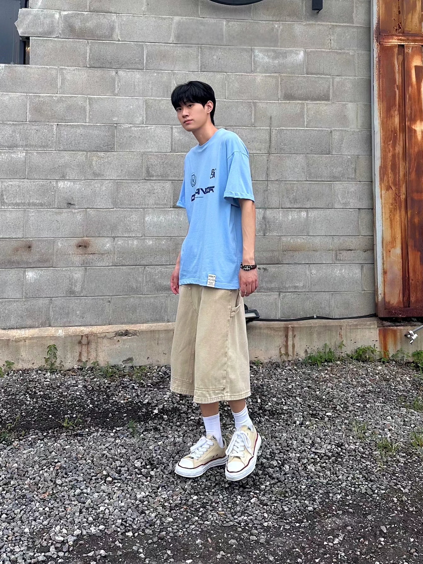 Maison Mihara Yasuhiro Peterson OG Sole Canvas Low-top Sneakers Natural 착용 스타일 - 2