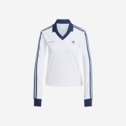 (W) Adidas x Sporty & Rich Long Sleeve Football Jersey White Night Indigo - US Sizing