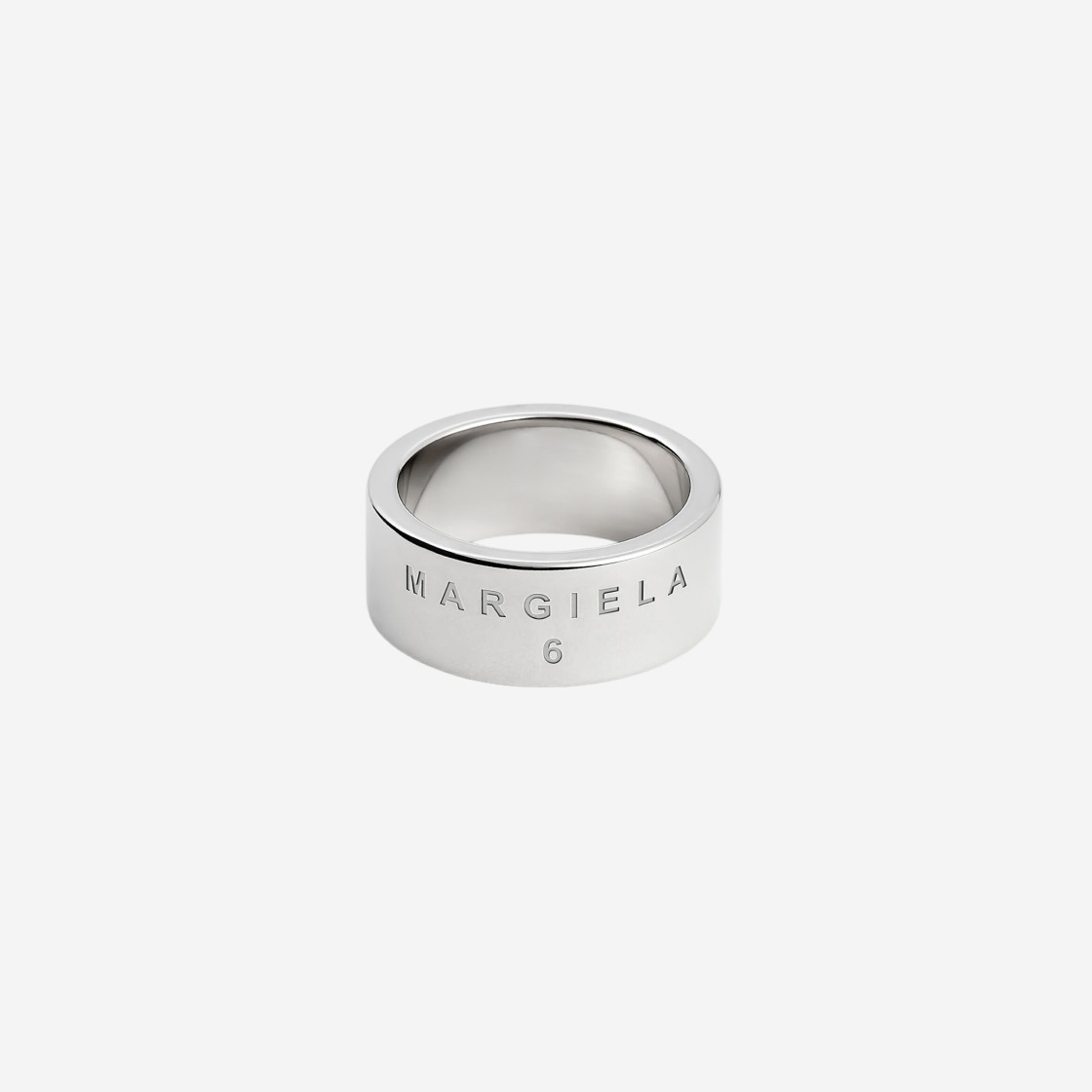 (W) MM6 Maison Margiela Minimal Logo Ring Palladium 상세 이미지 1