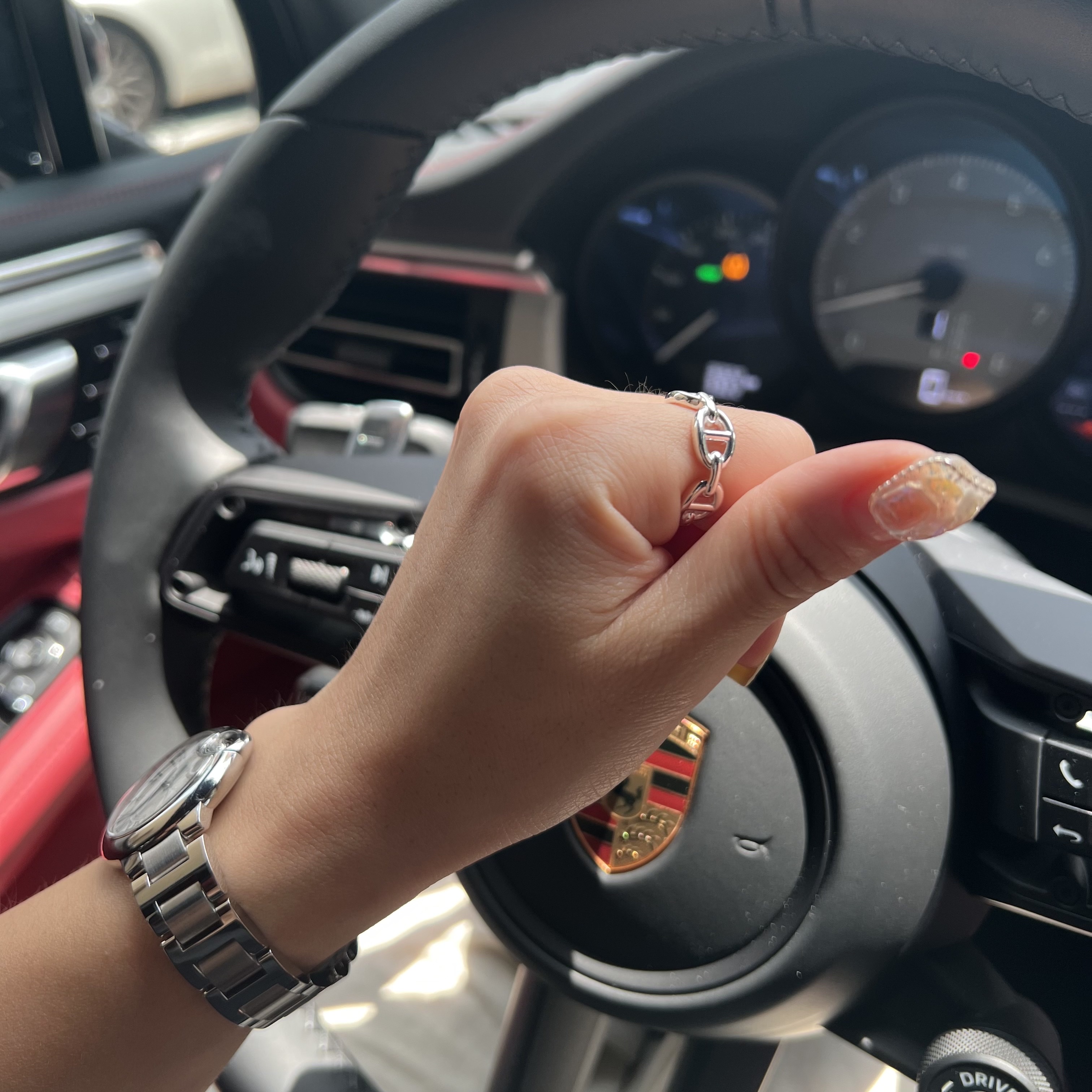(W) Hermes Small Chaine D'Ancre Enchainee Ring Sterling Silver 착용 스타일