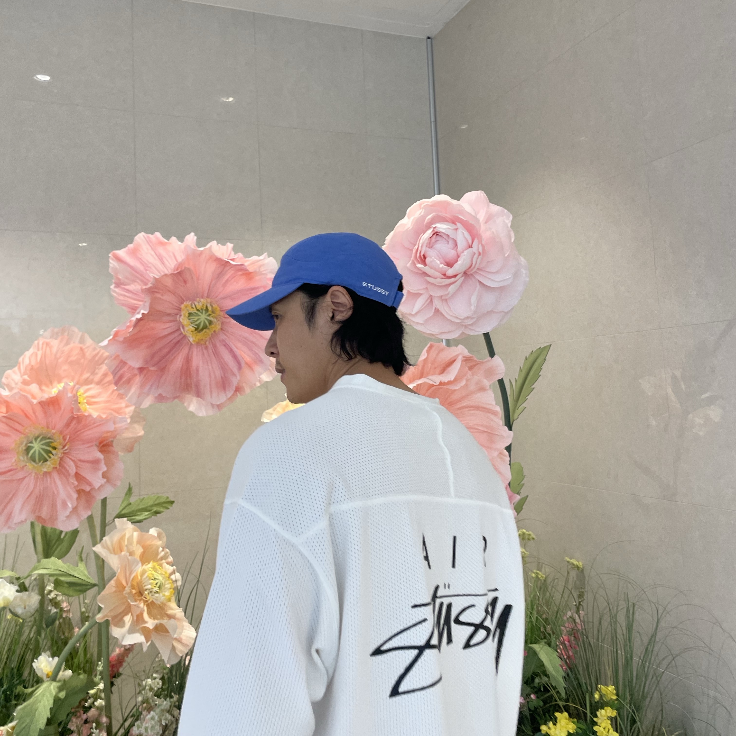 Nike x Stussy Shorts Black (FJ9167-010), Nike x Stussy Long Sleeve Top Sail (FJ9164-133) 착용 스타일 - 4