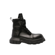 Rick Owens Lido Jumbo Laced Bozo Tractor Boots Black
