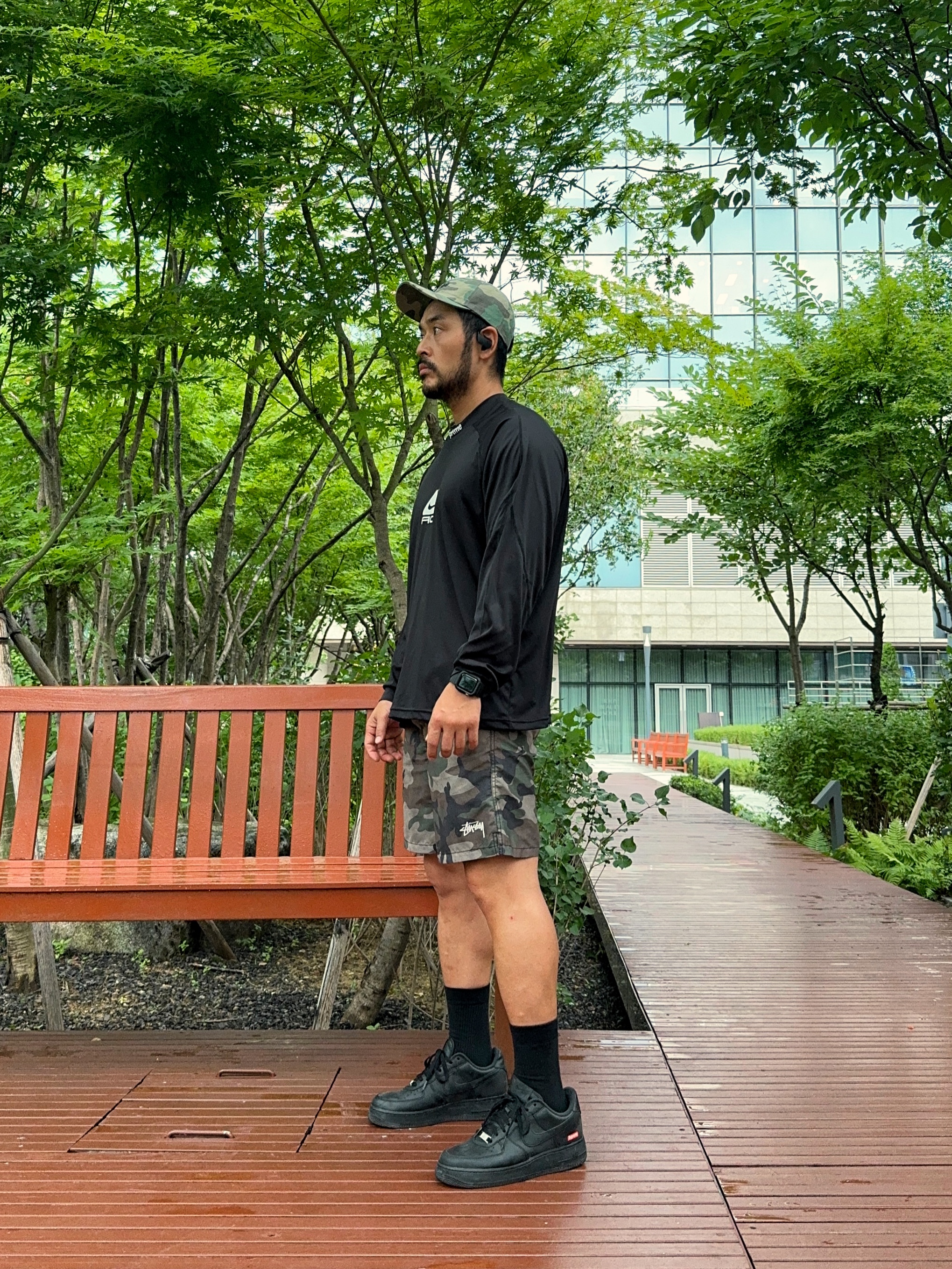 Supreme x Nike ACG Jersey Black - 22FW, Nike x Supreme Air Force 1 Low Black 착용 스타일 - 2