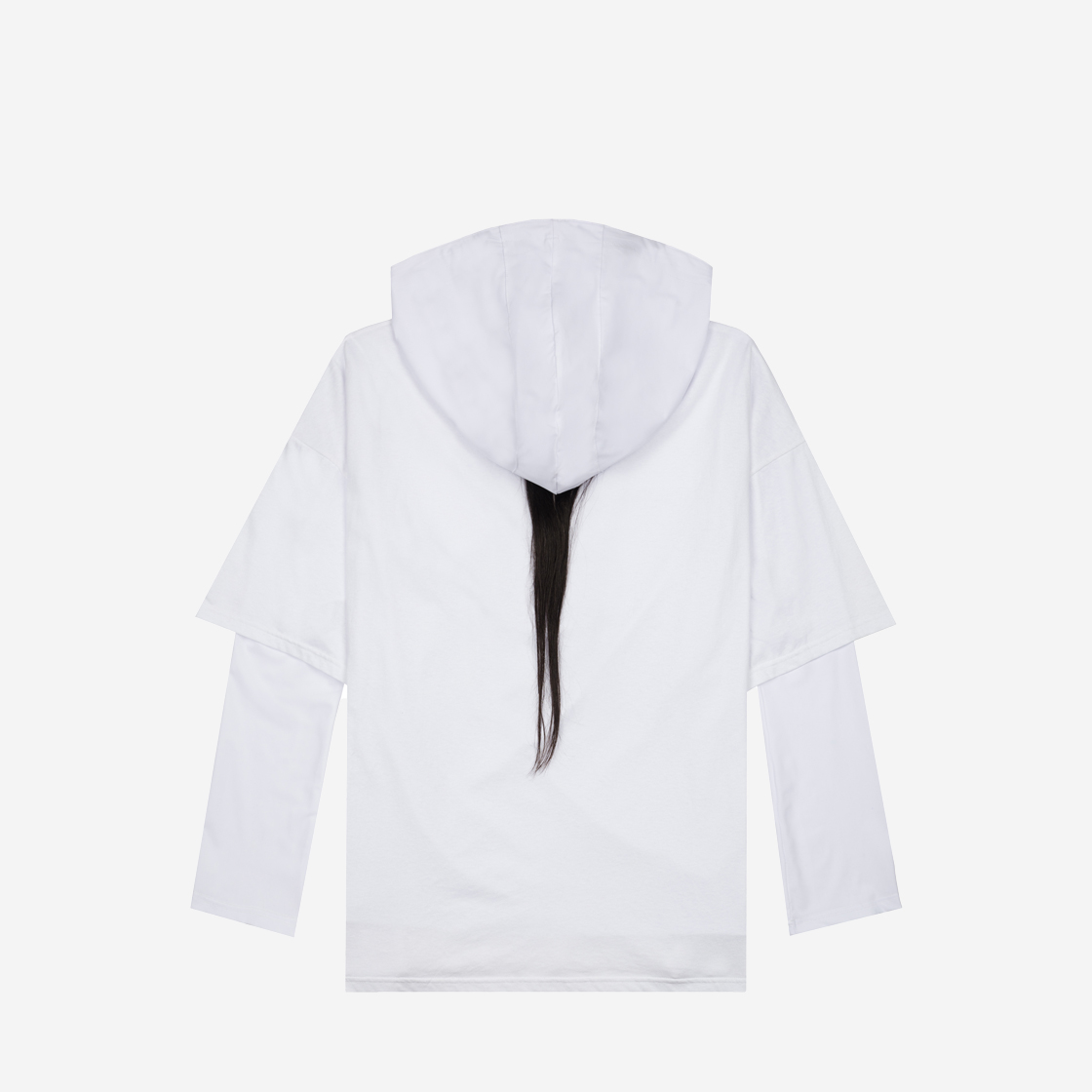 에크라손 헤어레이어드 후드 화이트(Ecrzn Hair Layered Hood-T White) - 2