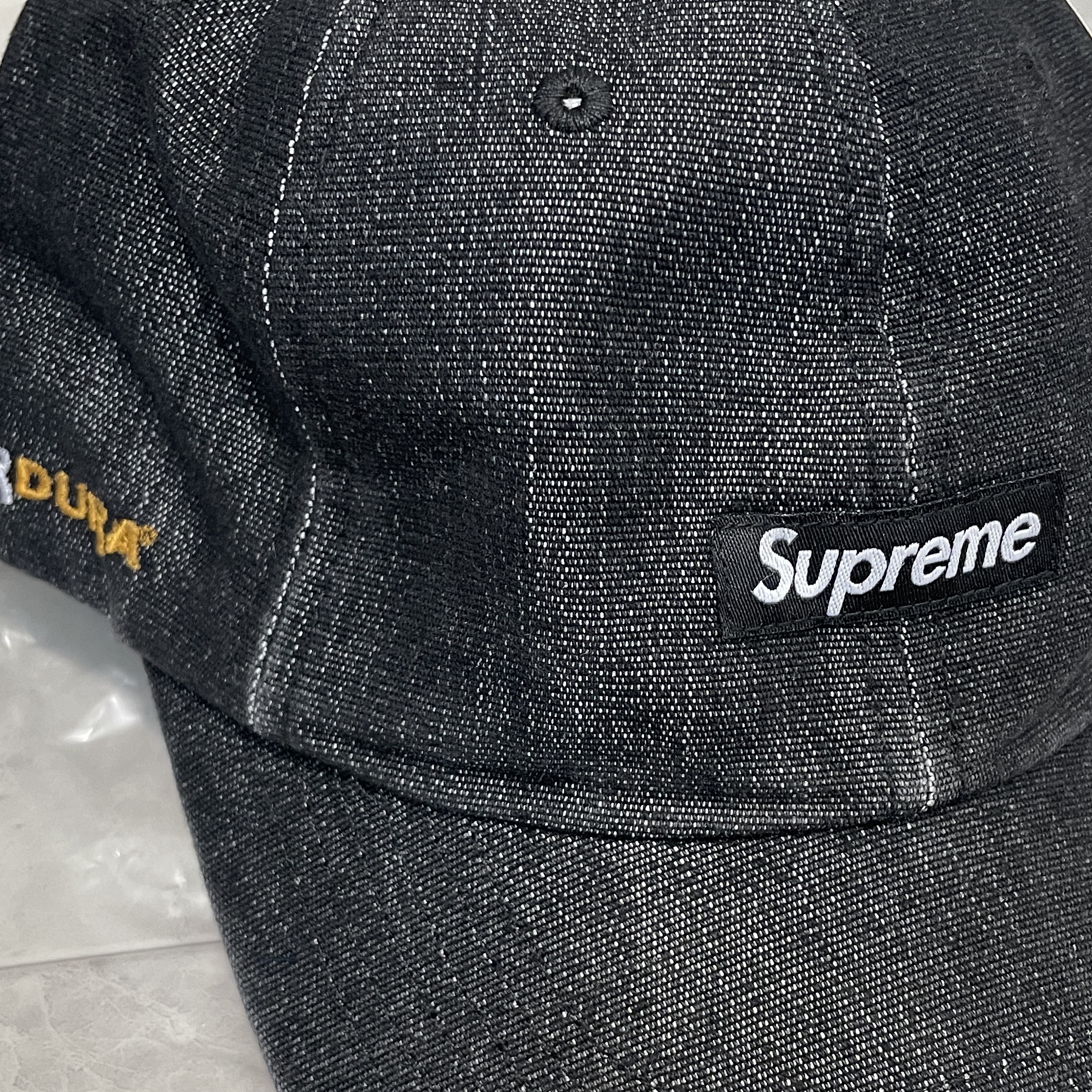 Supreme Cordura Denim Small Box 6-Panel Black - 24SS 착용 스타일