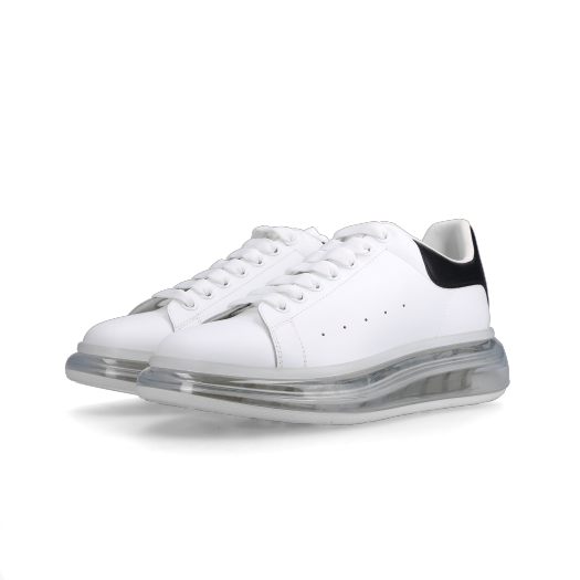 Alexander McQueen Oversized Sneakers Clear Sole White Black