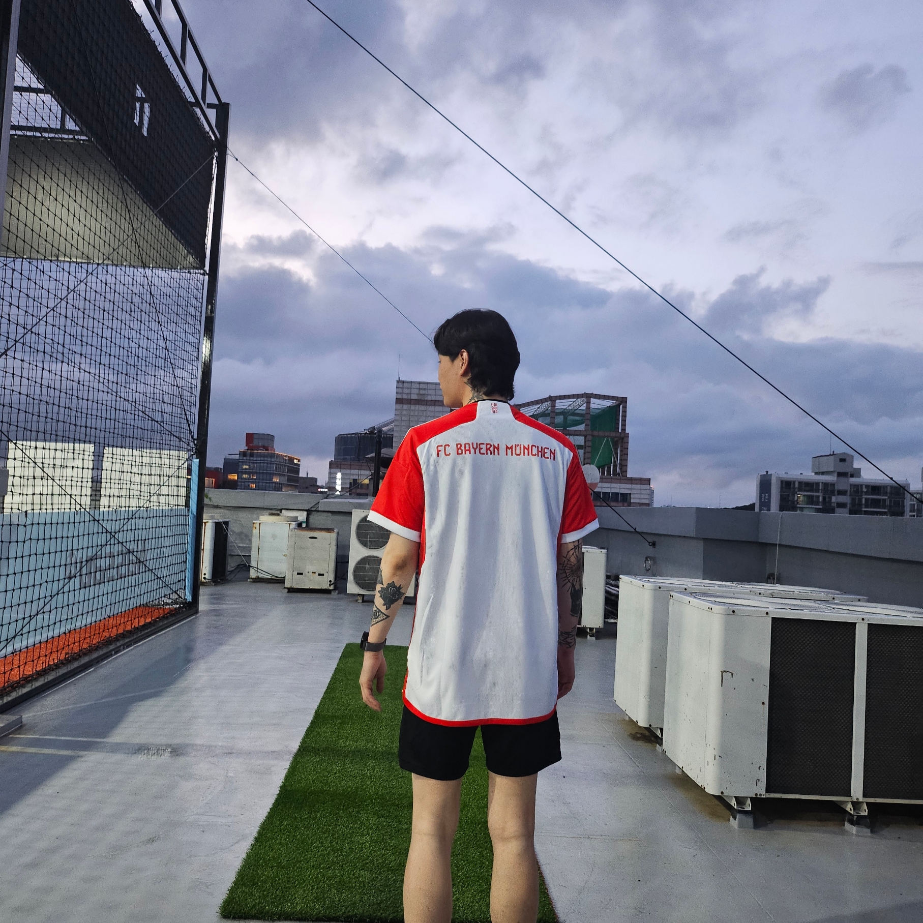 Adidas Bayern Munchen 2023/24 Home Jersey White Red - KR Sizing (Non Marking Ver.) 착용 스타일 - 2