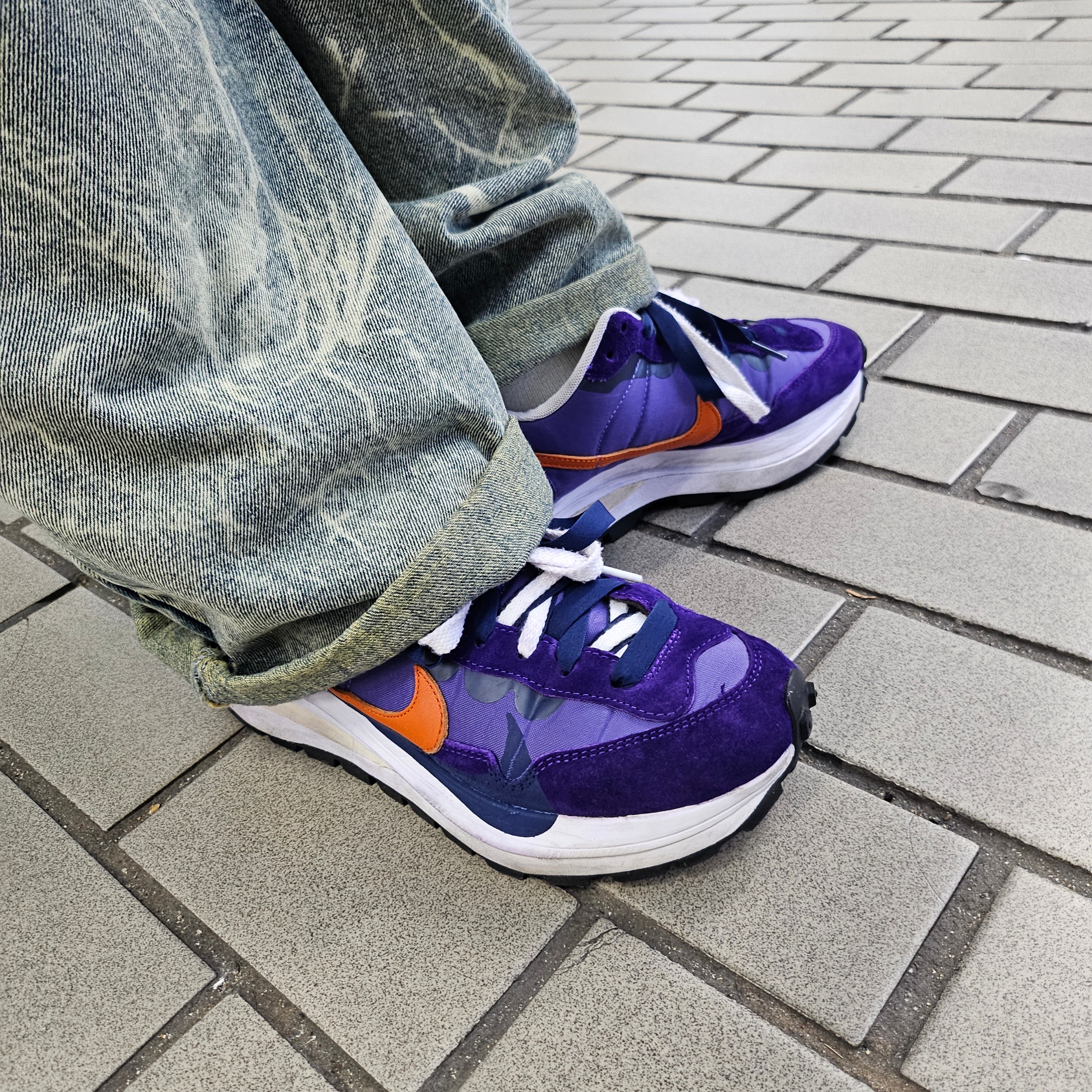 Supreme Washed Chino Twill Camp Cap Purple - 24SS, Nike x Sacai VaporWaffle Dark Iris 착용 스타일 - 2