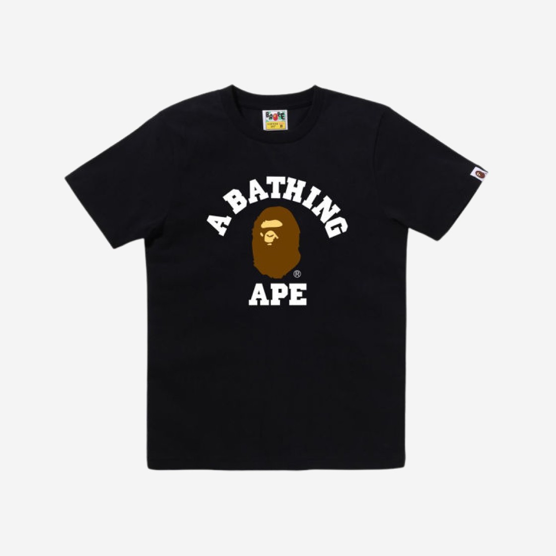 (W) BAPE College T-Shirt Black 상세 이미지 1