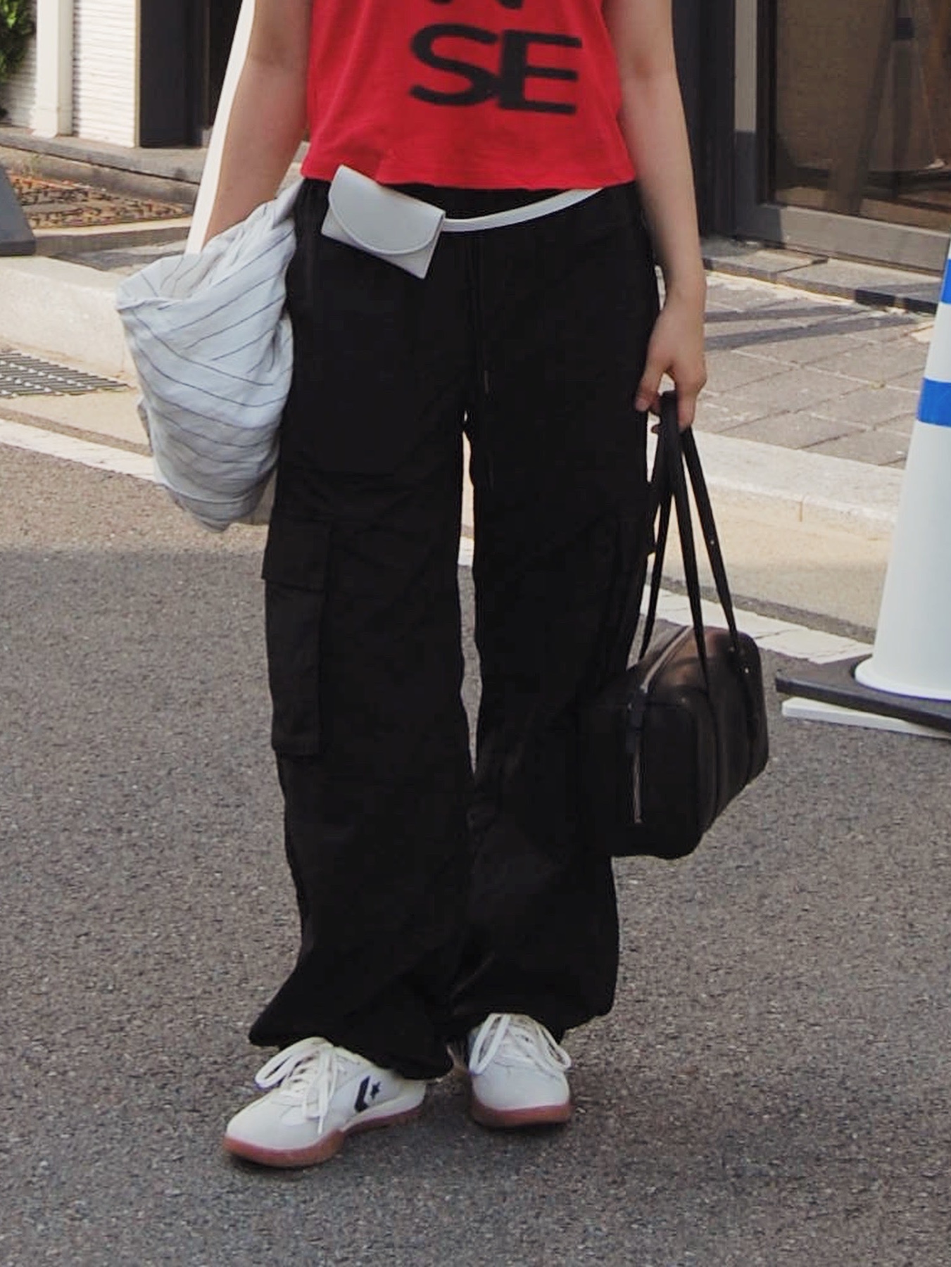 Converse Run Star Trainer Egret Black 착용 스타일
